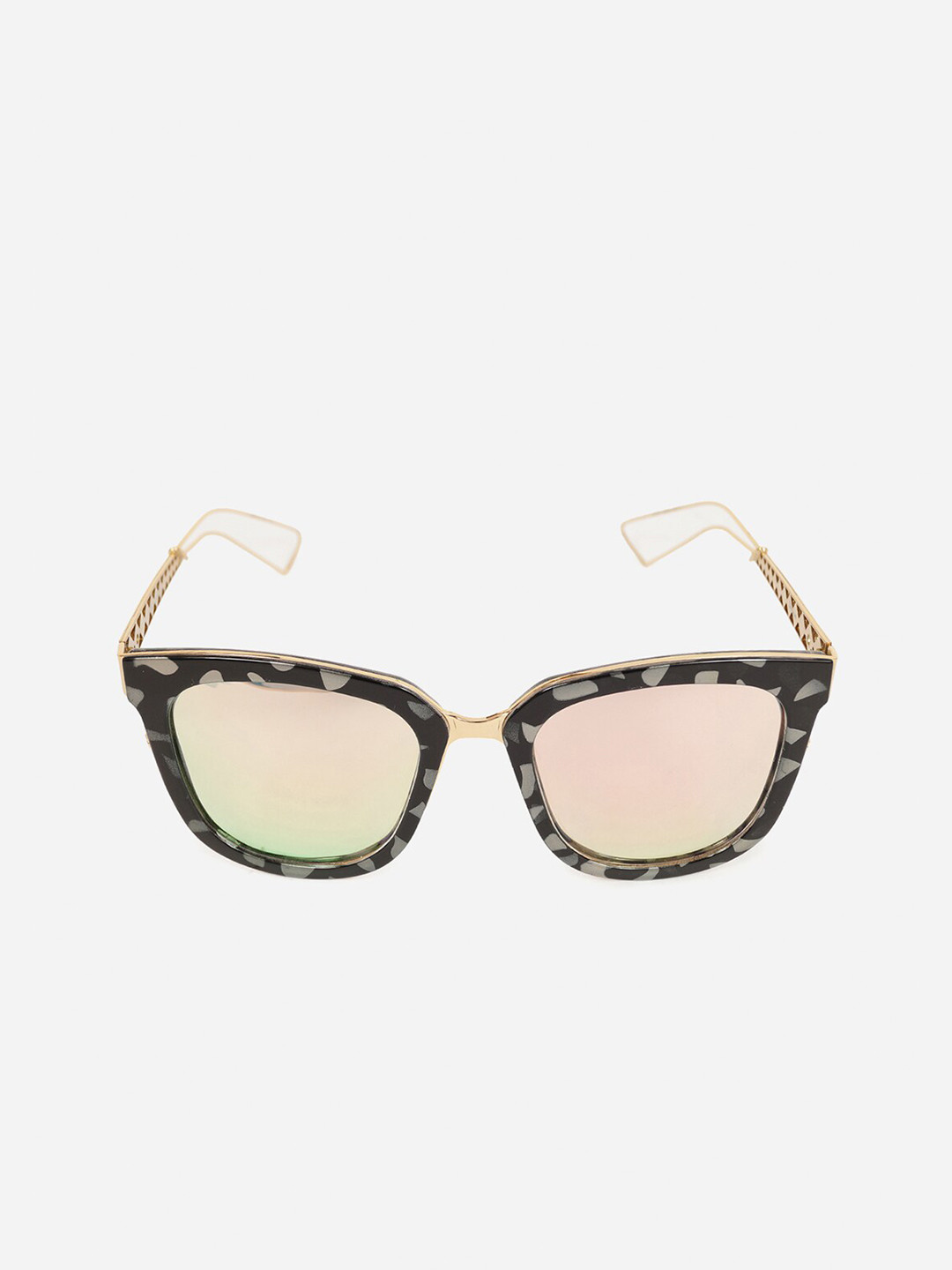 MARC LOUIS Women Pink Lens & Gold-Toned Square Sunglasses TGTHA Diorama-6 Pink