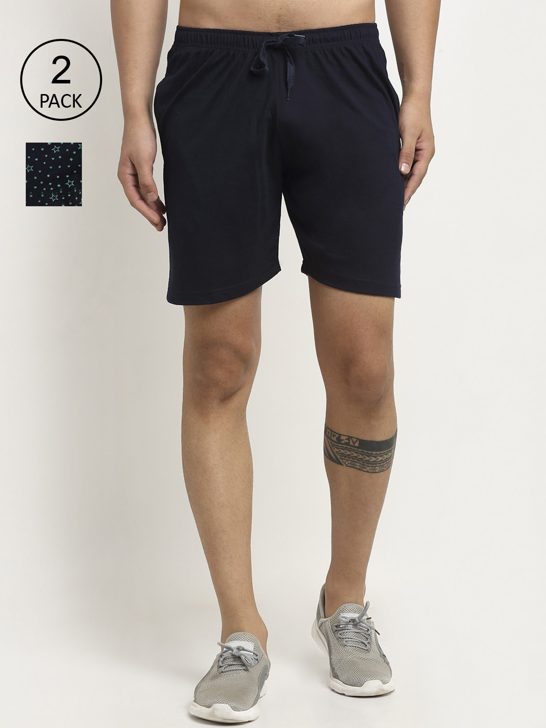 MACK JONNEY Men Navy Blue 2 Shorts