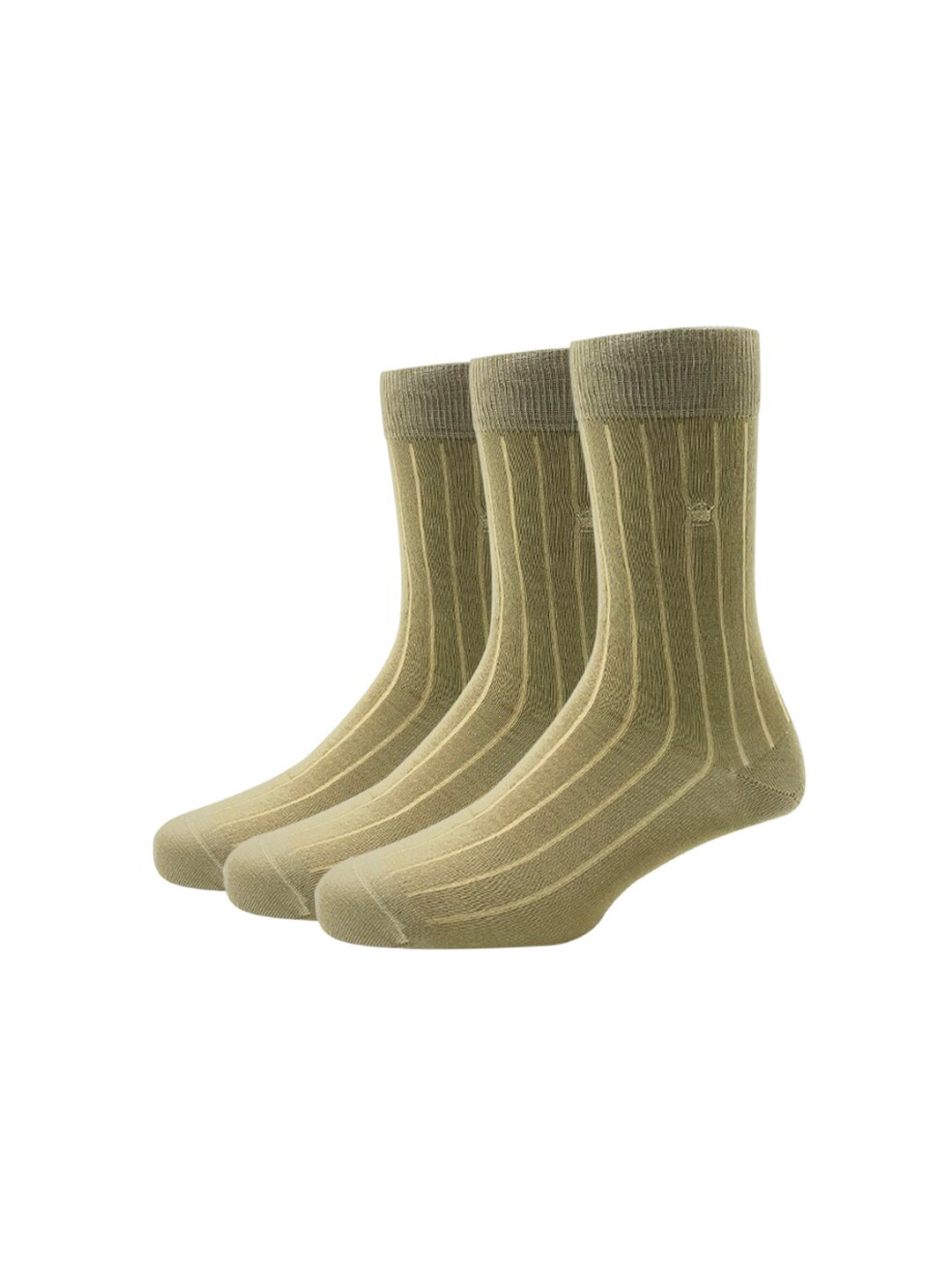 Louis Philippe Men Pack of 3 Beige Calf Length Socks