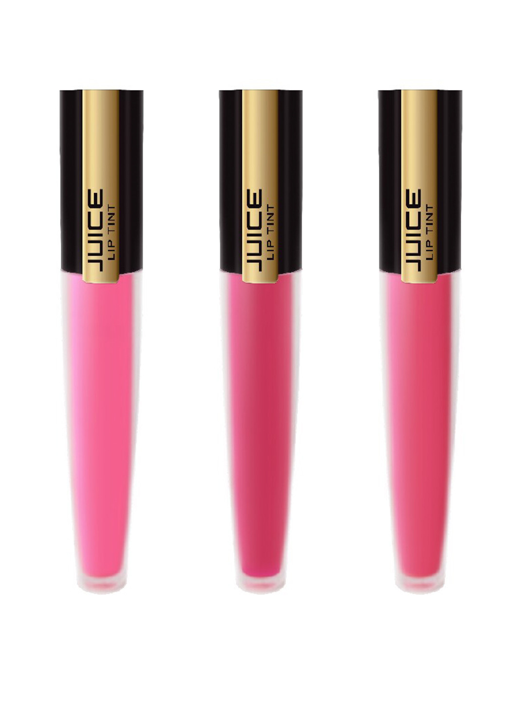 JUICE Pack of 3 Matte Lip Tint -Fuchsia Fantasy M-4, Smoky Rose M-10, Persian Plum M-85