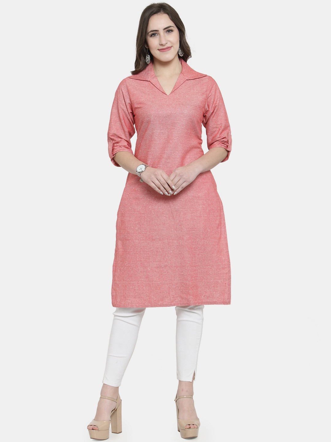 Sayesha Women Red Cotton Kurta