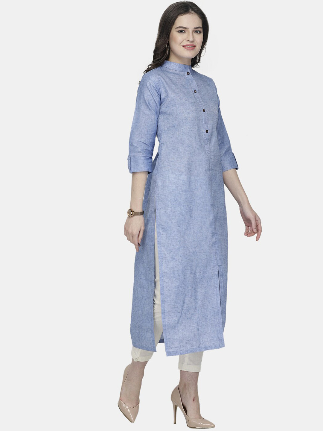 Sayesha Women Blue Cotton Kurta