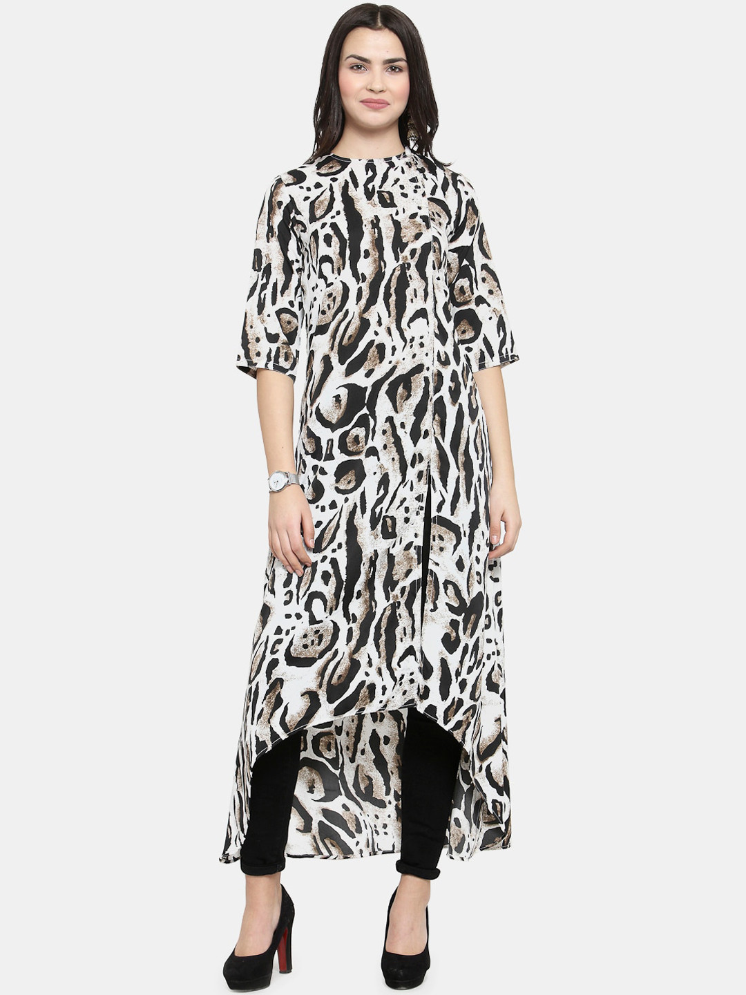 Sayesha Women Black Printed Crepe Anarkali Kurta