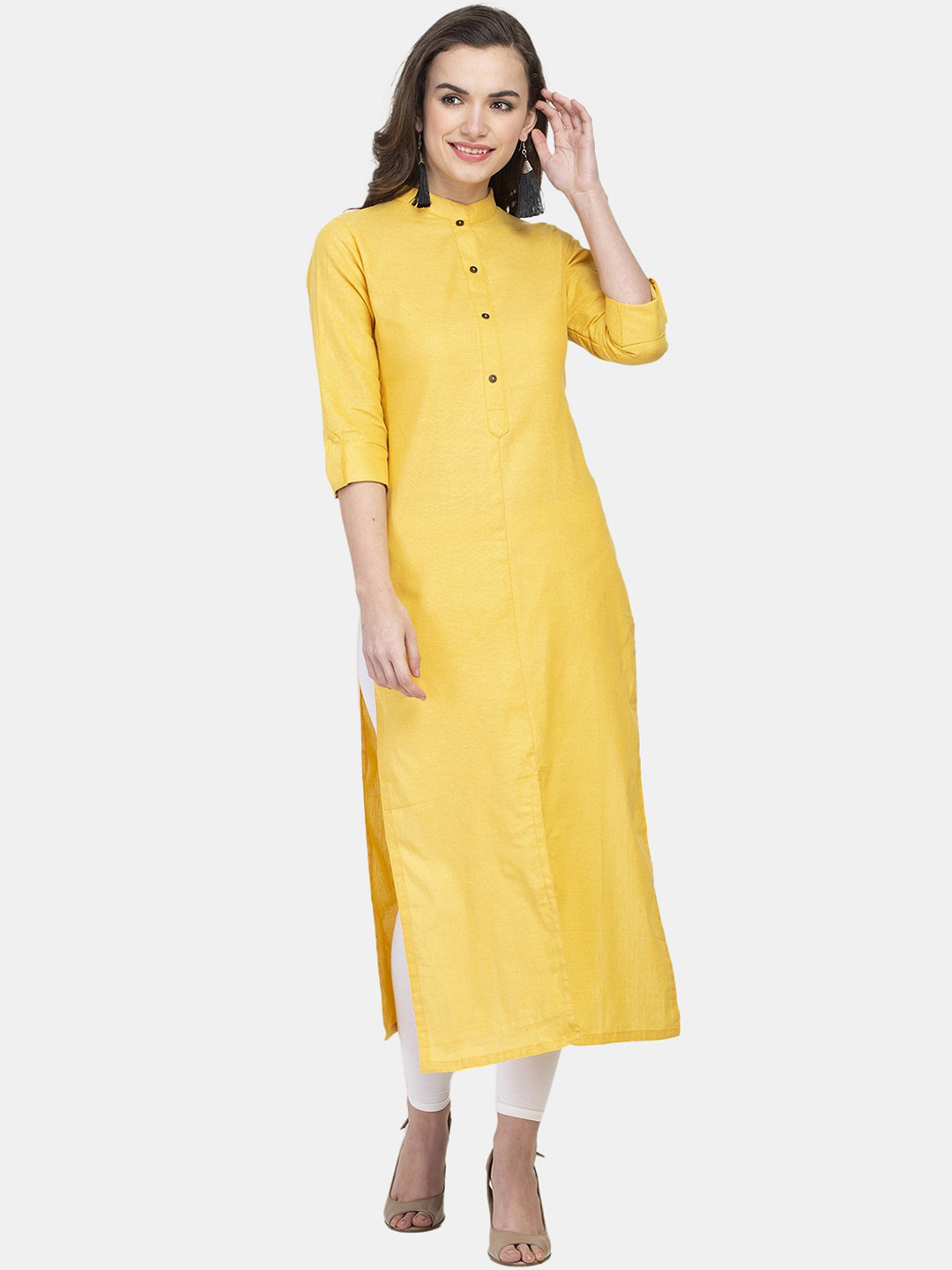 Sayesha Women Yellow Solid Kurta