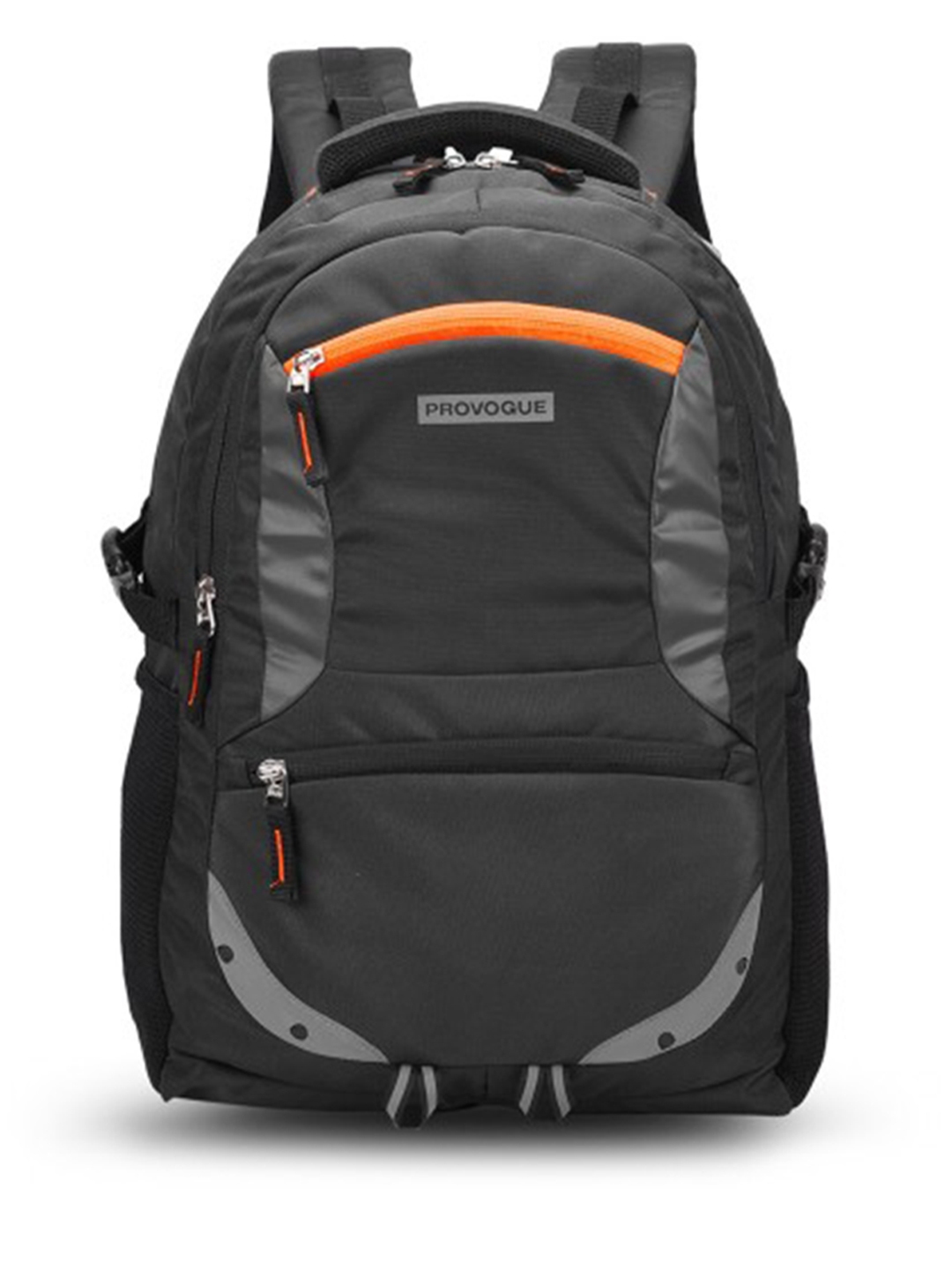 Buy Provogue Unisex Black Grey Brand Logo Backpack With Reflective Strip Backpacks for Unisex 16775922 Myntra