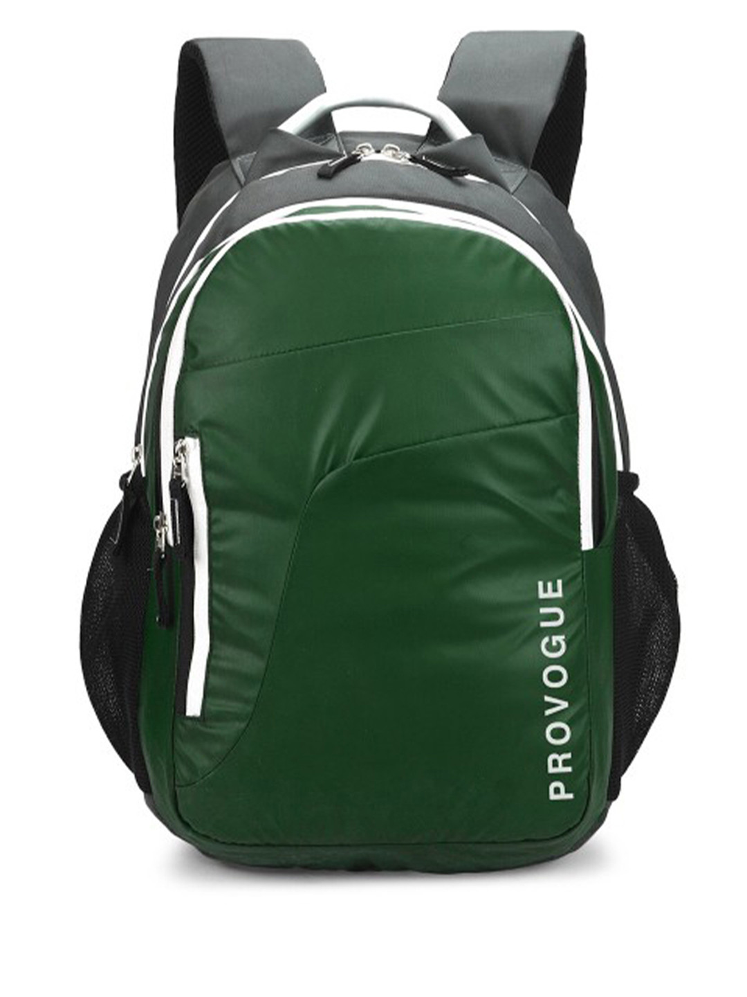 Provogue Unisex Olive Green & Black Brand Logo Backpack with Reflective Strip 35 L