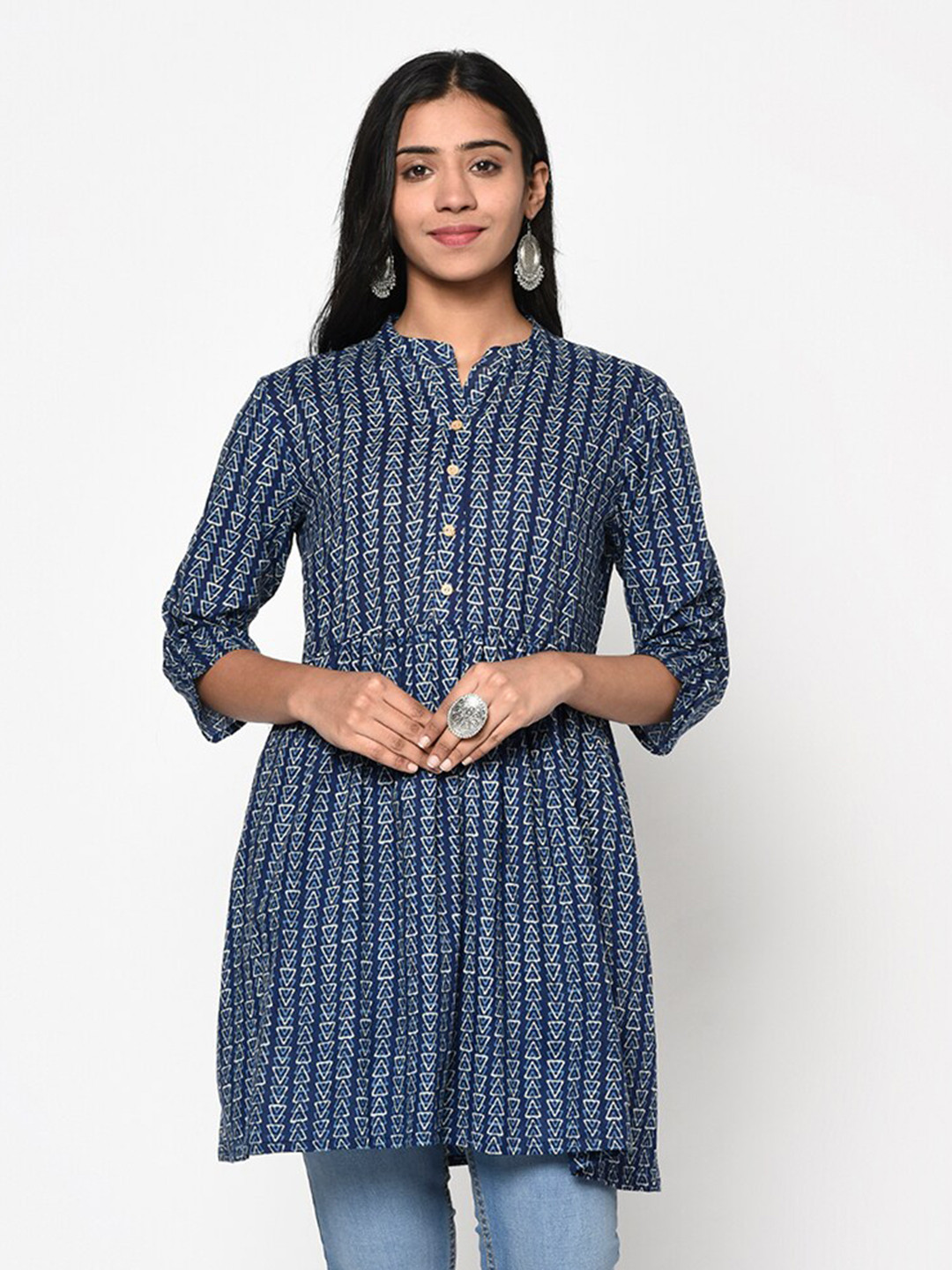 antaran Navy Blue Printed Tunic