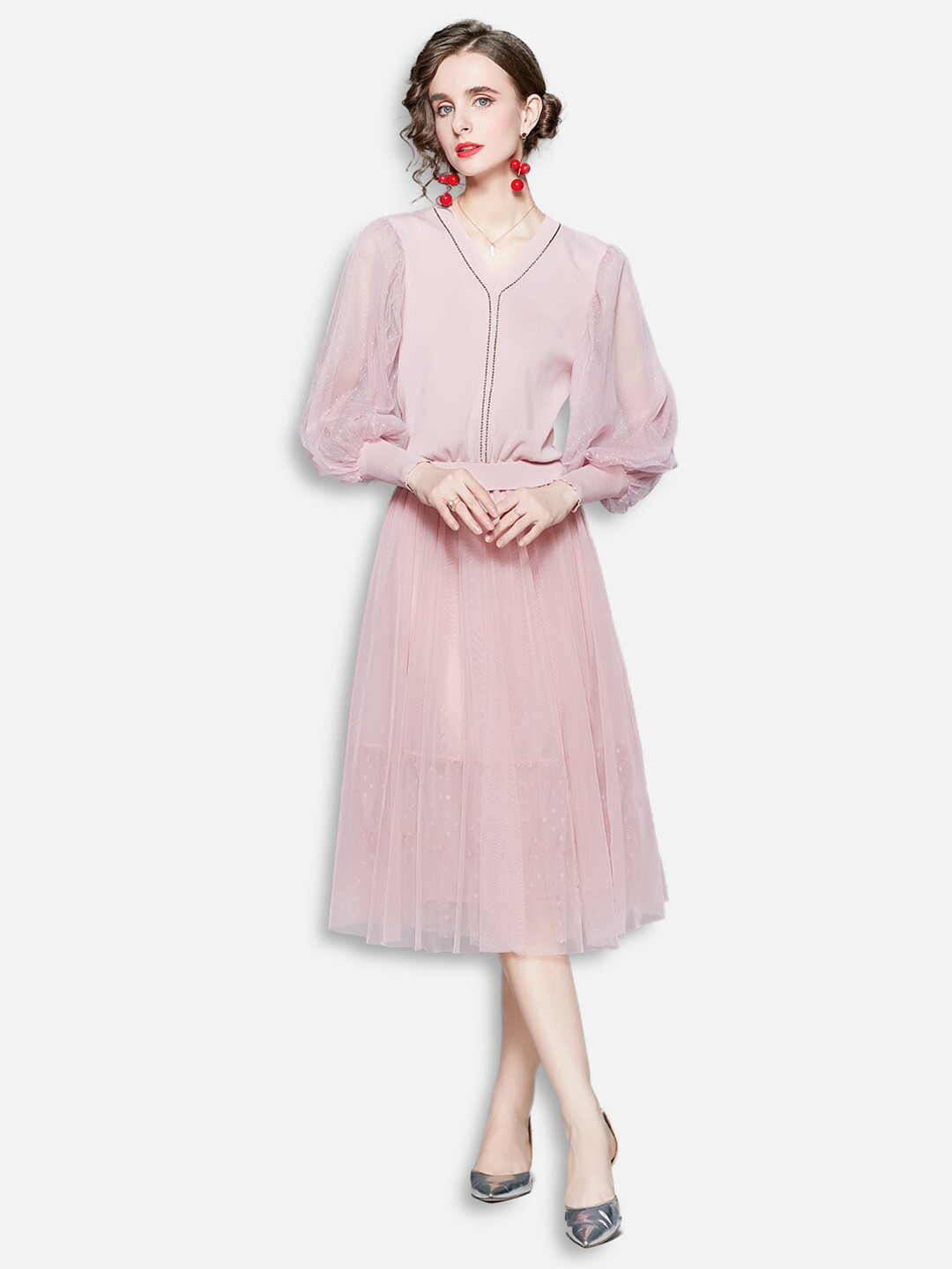 JC Collection Pink Midi Dress
