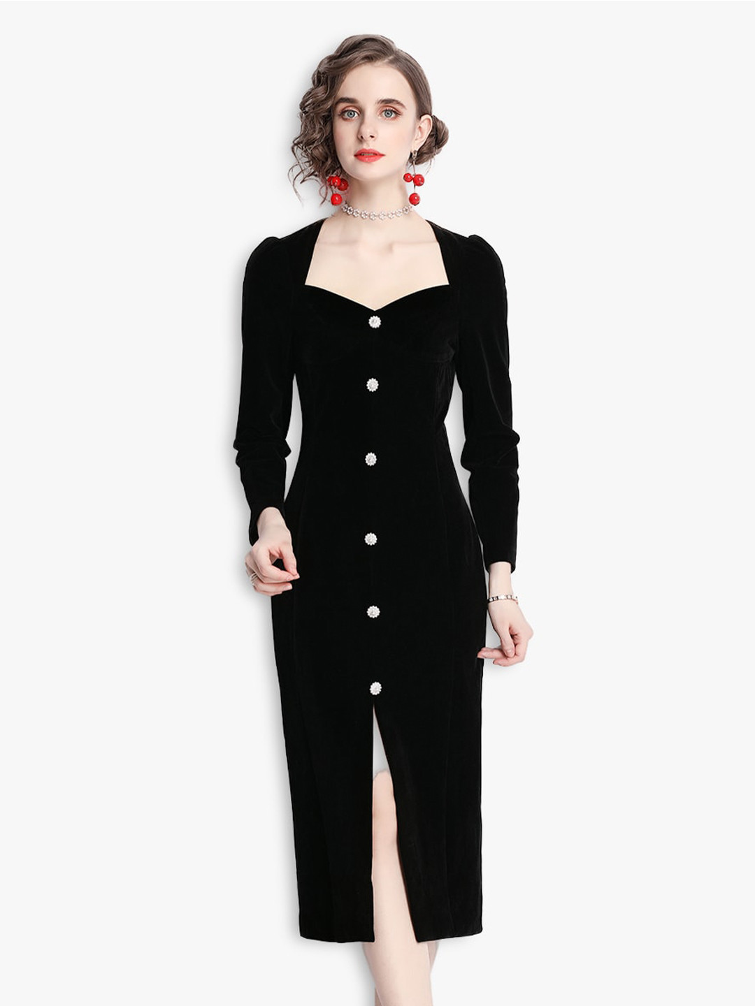 JC Collection Black Sweater Sheath Dress