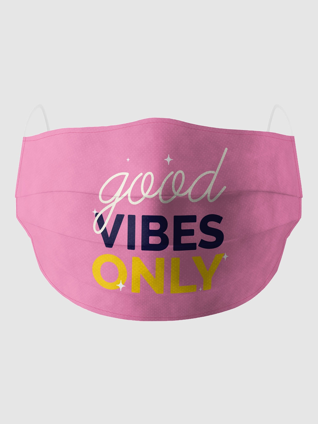 Soxytoes Pink Good Vibes Only 4-Ply Pure Cotton Reusable Cloth Mask with Filter