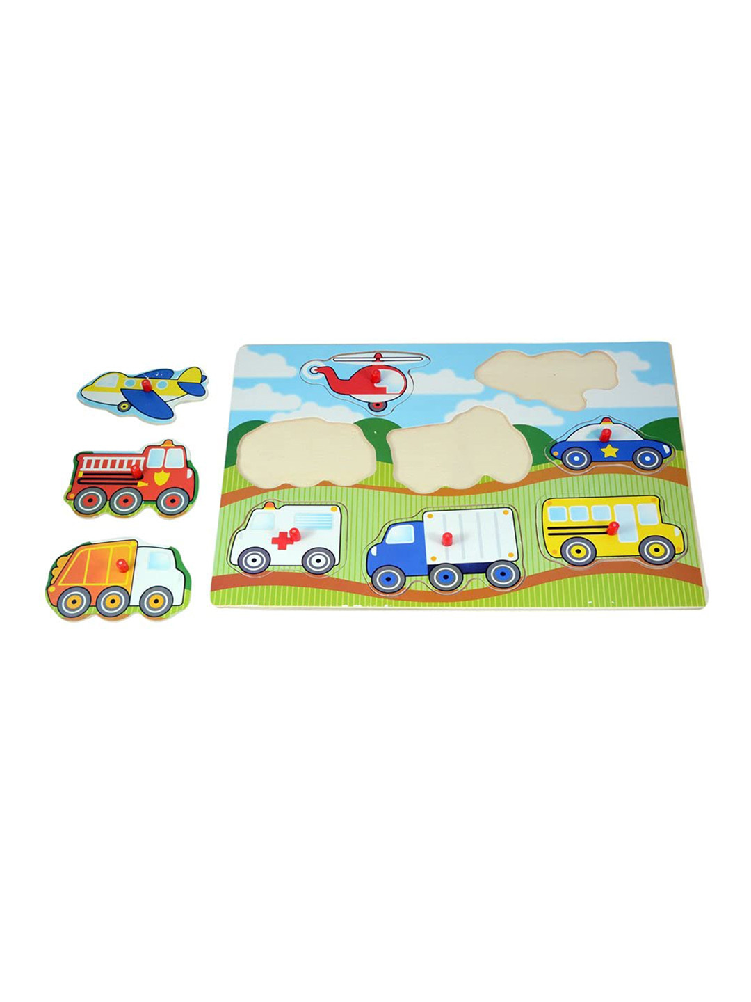 Instabuyz Kids Premium Wooden Puzzle Toy With Knobs for Children