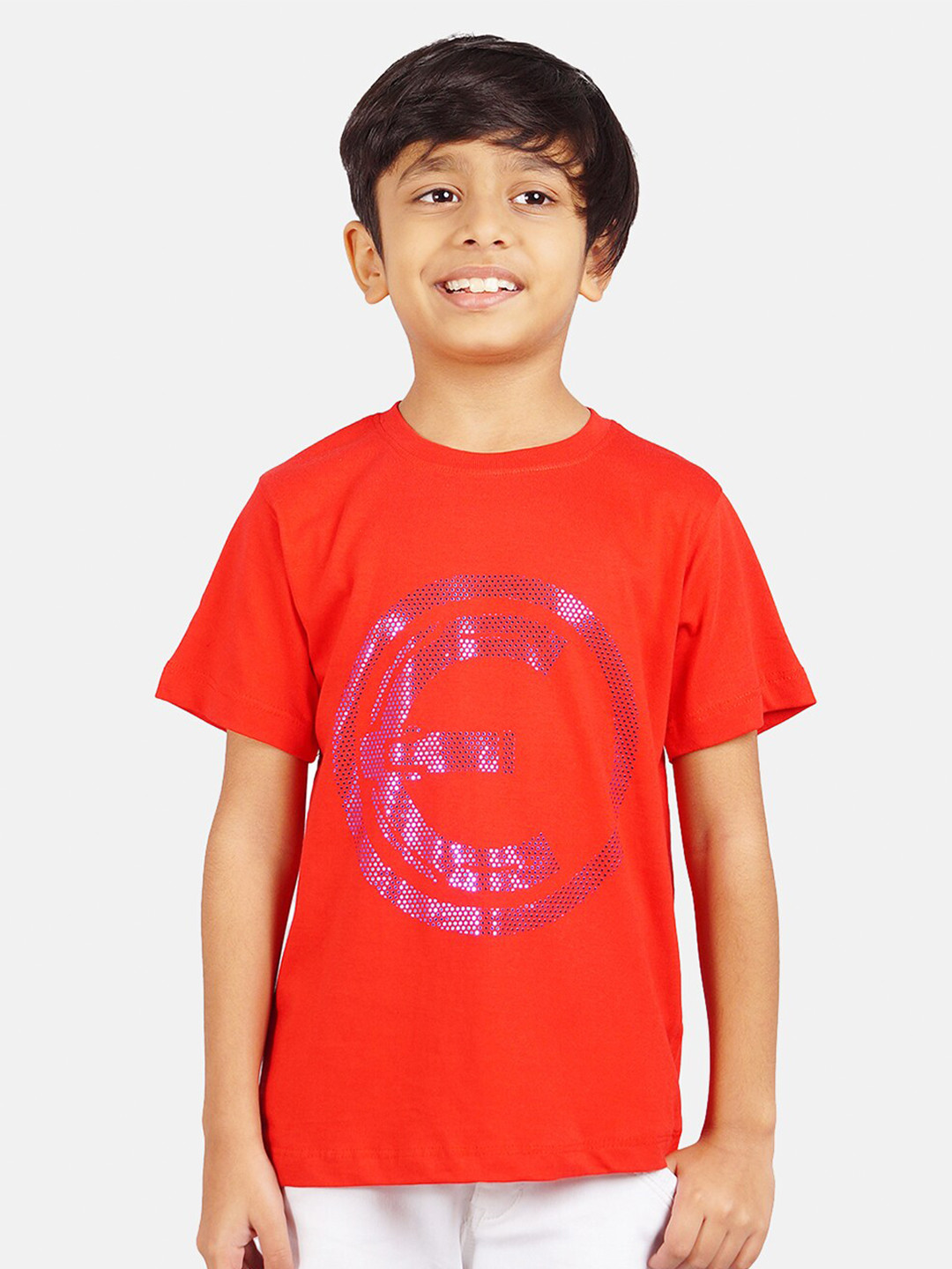 Marvel by Wear Your Mind Boys Red & Blue Cotton Eternals Print T-shirt