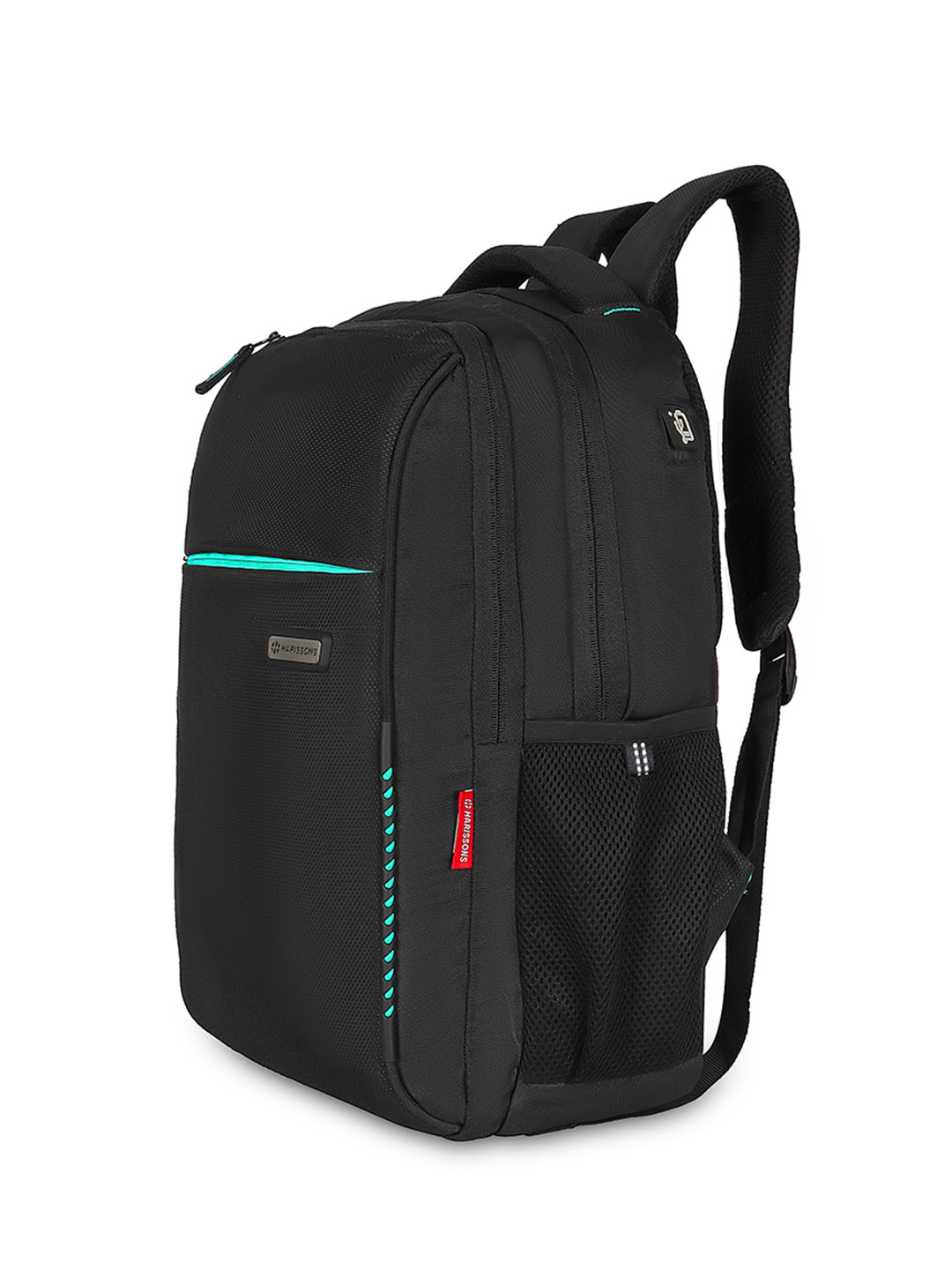 Harissons Volt Unisex Black 24L Laptop Backpack with External USB Gate