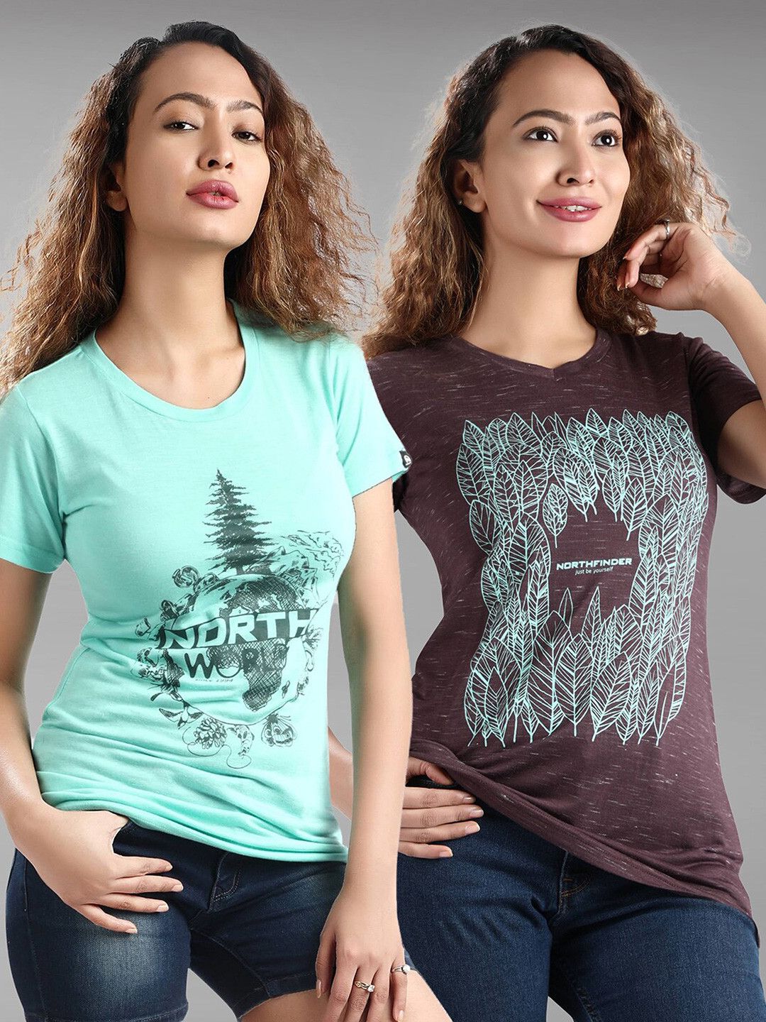 Dream of Glory Inc Women Pack of 2 Printed T-shirts