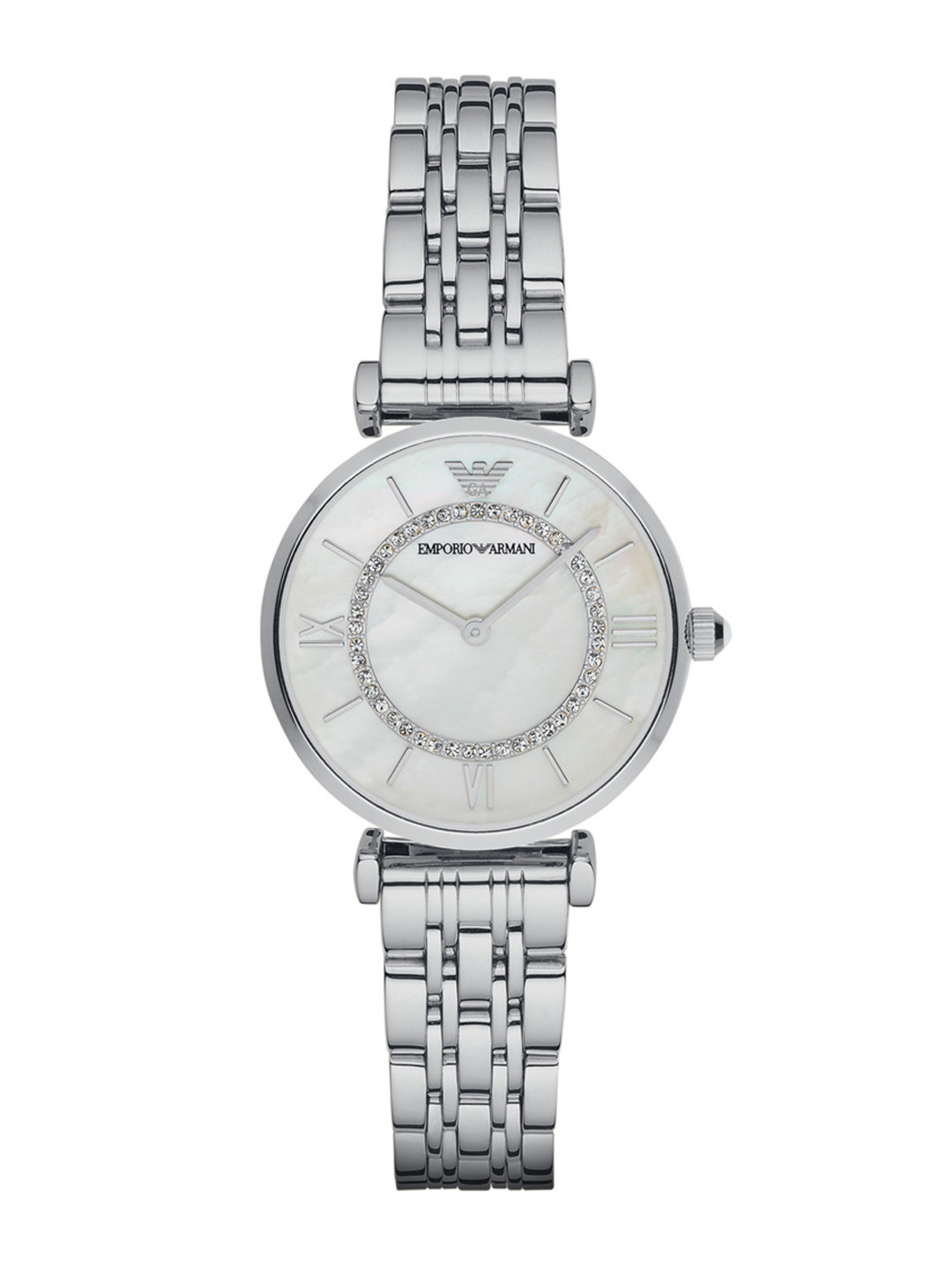 Emporio Armani GIANNI T-B Women Silver Analogue Watch AR1908