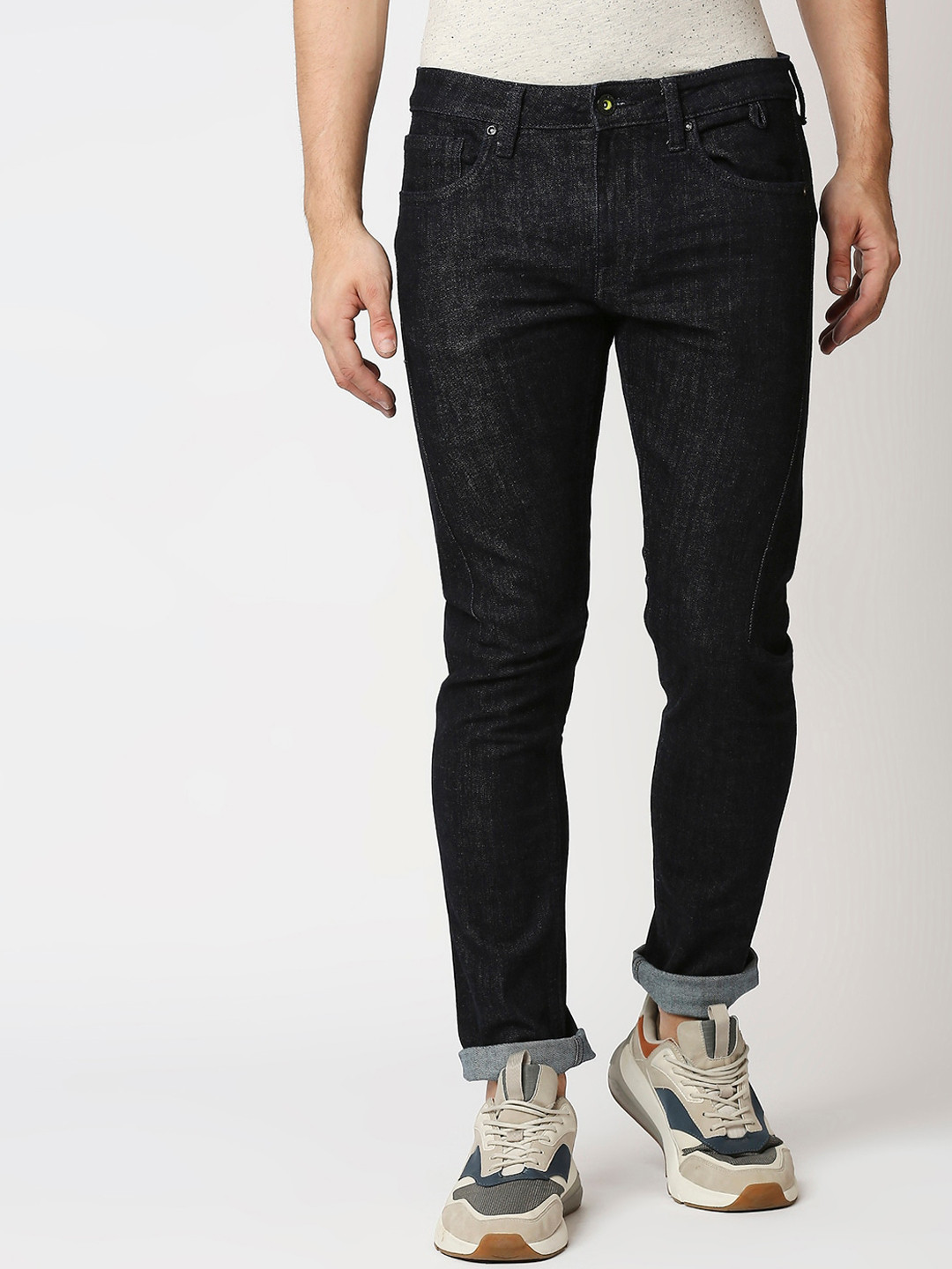 WAIMEA Men Navy Blue Rotterdam Slim Fit Stretchable Denims