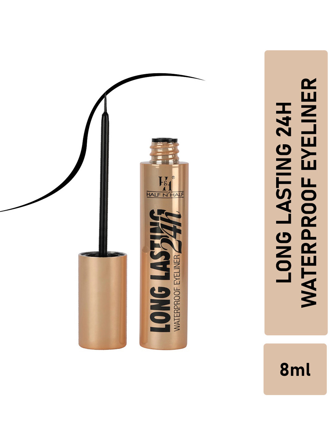 Half N Half Long Lasting 24H Waterproof Eyeliner - Black