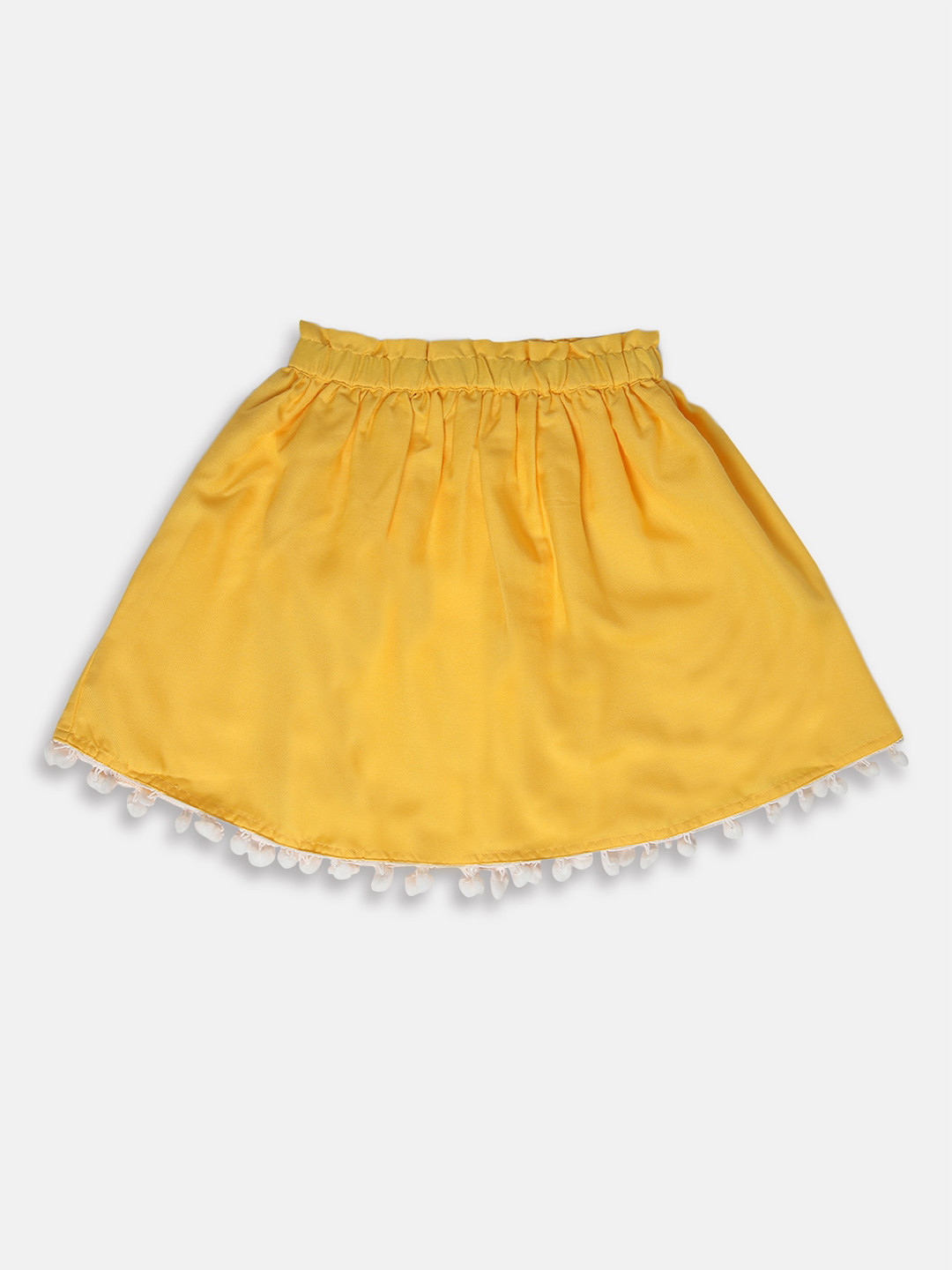 am ma Girls Yellow Flared Mini Skirt