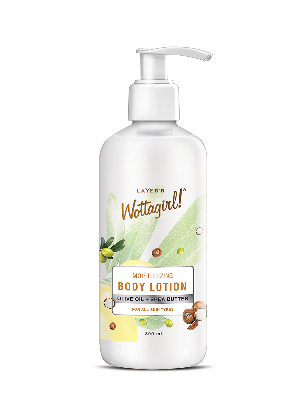 Layerr Wottagirl Olive Oil & Shea Butter Vegan Moisturizing Body Lotion 300 ml
