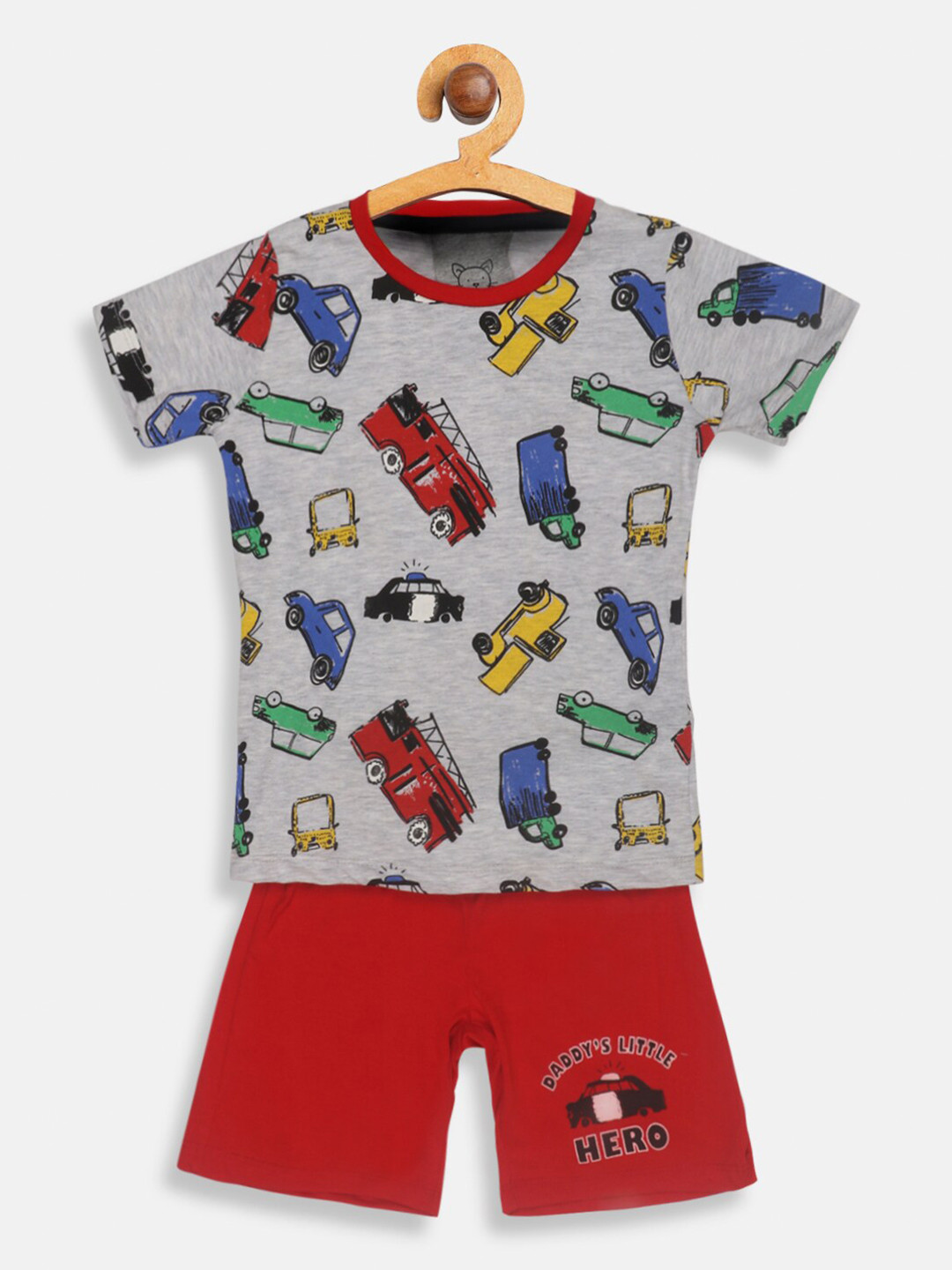 Lazy Shark Boys Grey Red Printed clothing set Set
