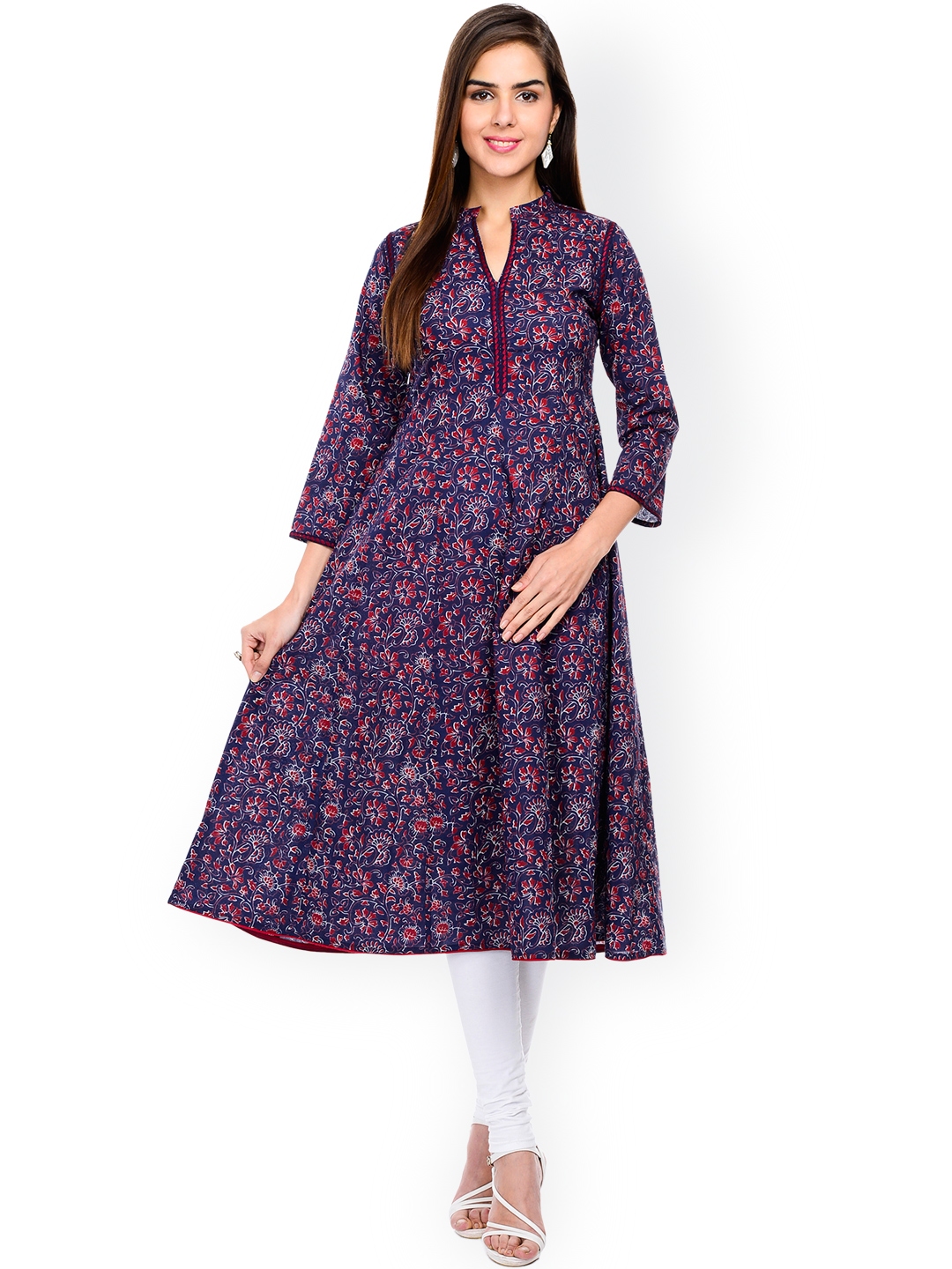 Buy Tissu Women Blue Printed Anarkali Kurta - Kurtas for Women | Myntra