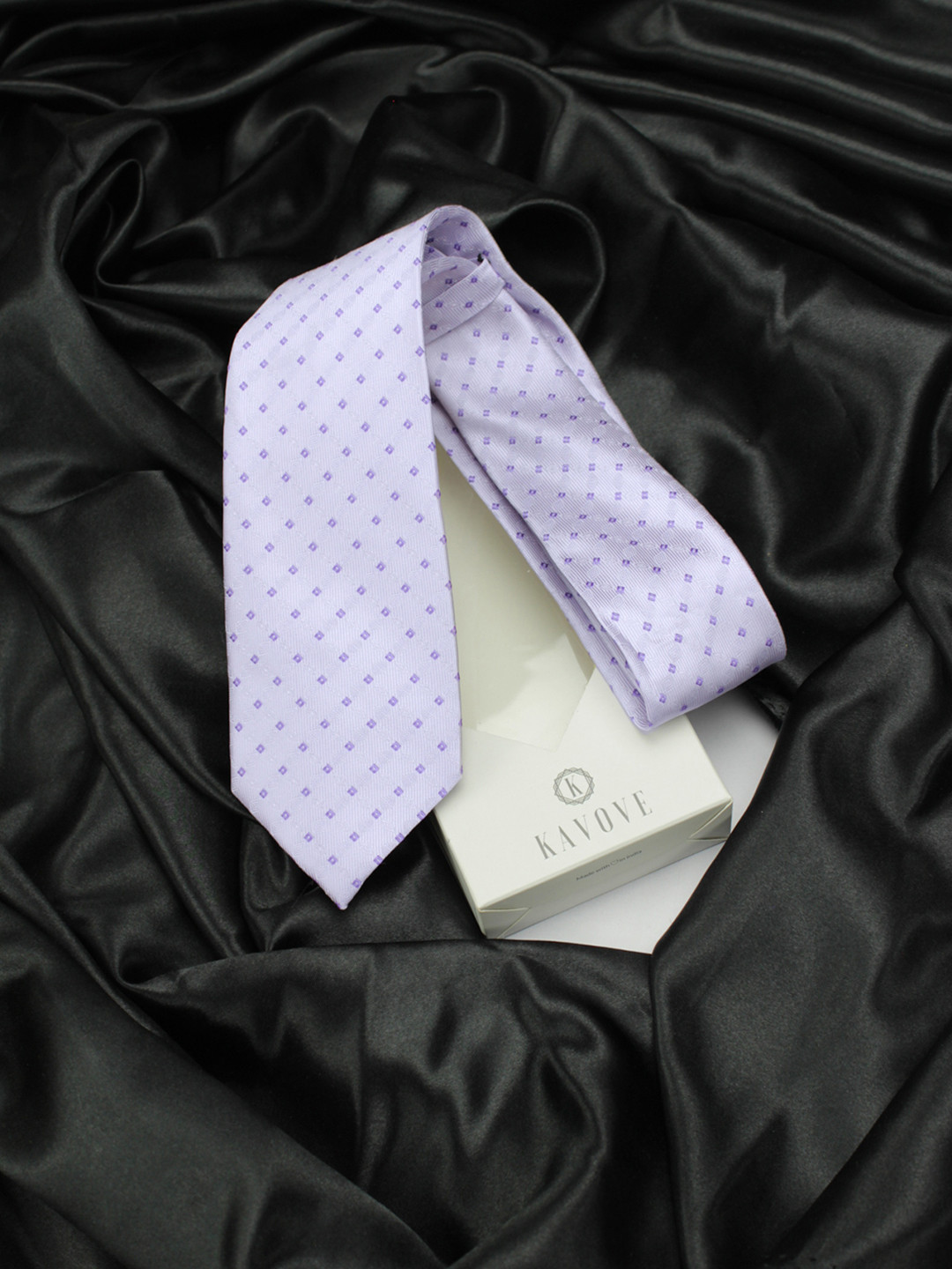 Kavove Men Purple Woven Design Broad Tie