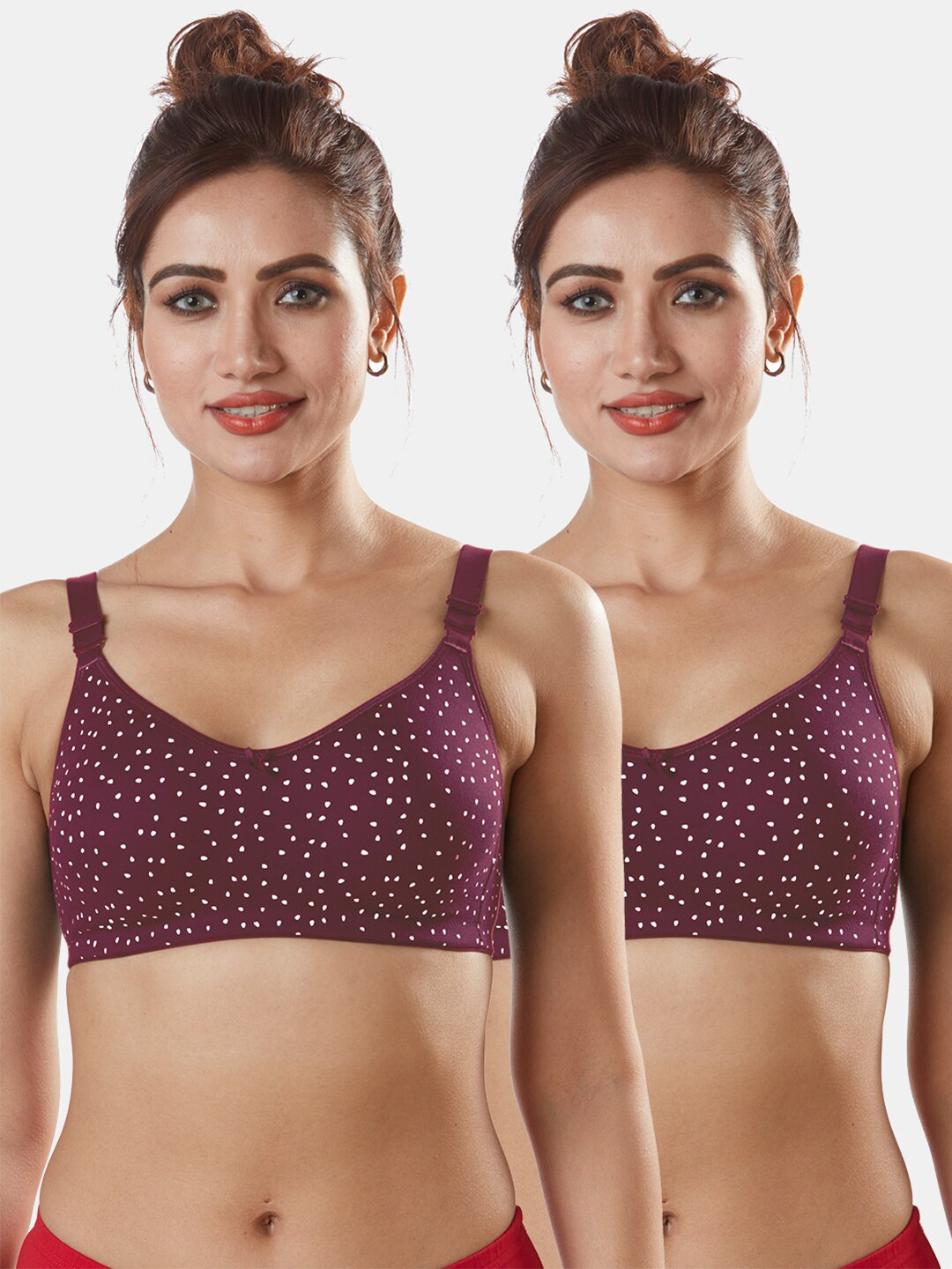 Sonari Magenta Pack Of 2 Non-padded T-shirt Bras