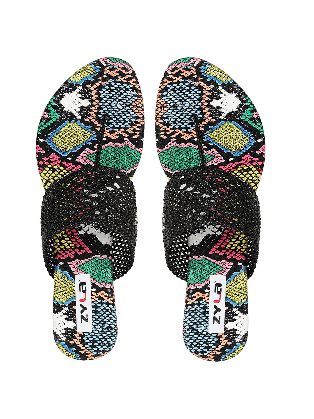 Zyla Black Wedge Sandals