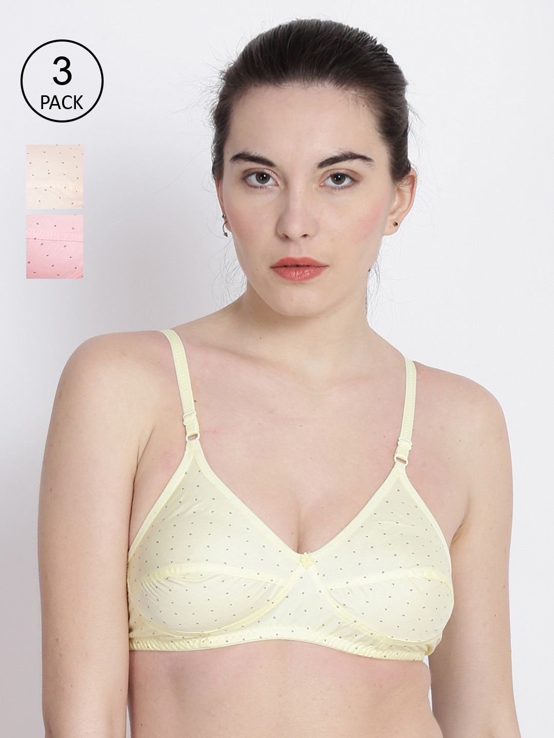 ABELINO Pack of 3 Printed T-Shirt Bra COMOSILK3PC