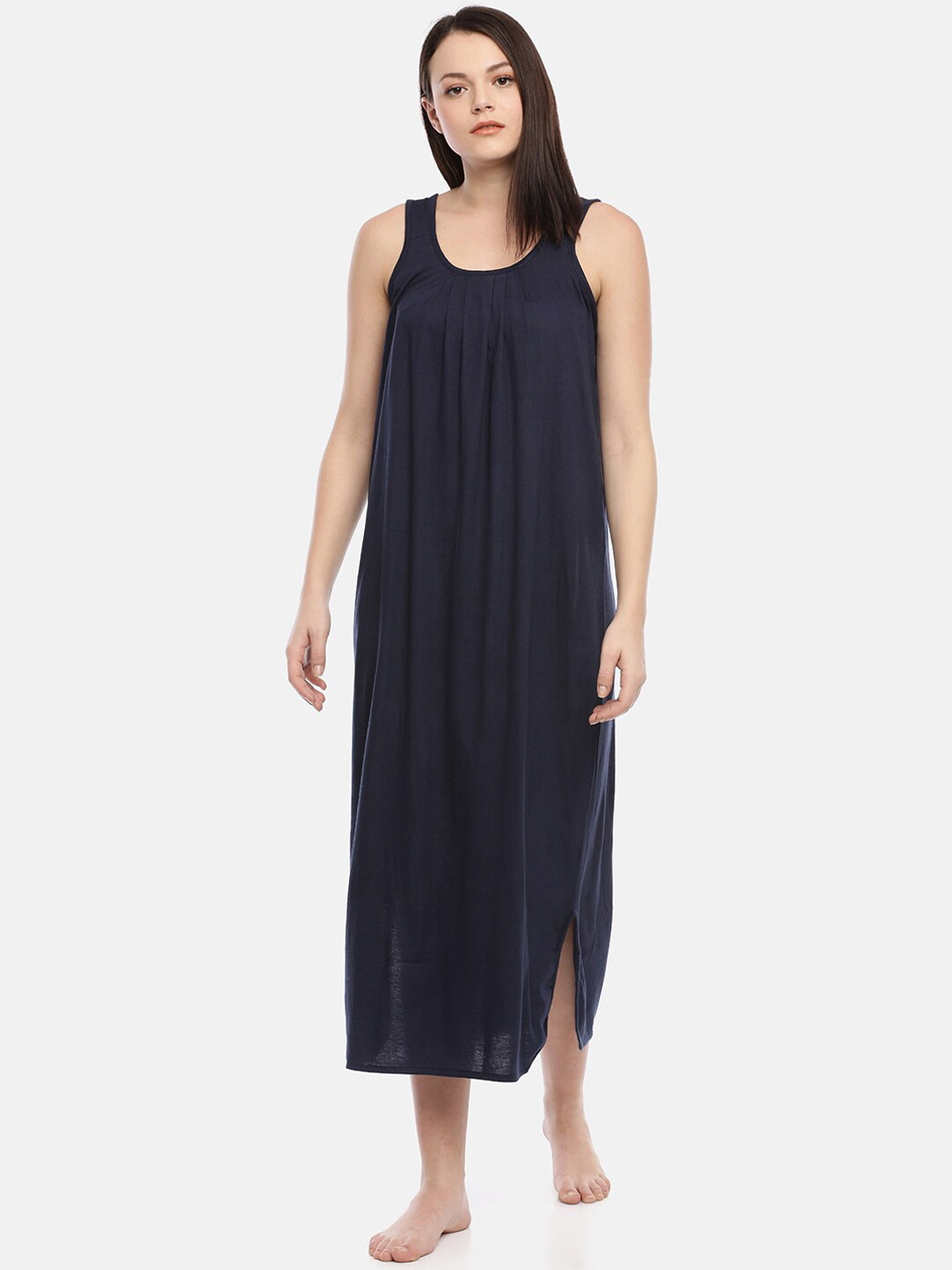 GOLDSTROMS Women Navy Blue Solid Cotton Camisoles