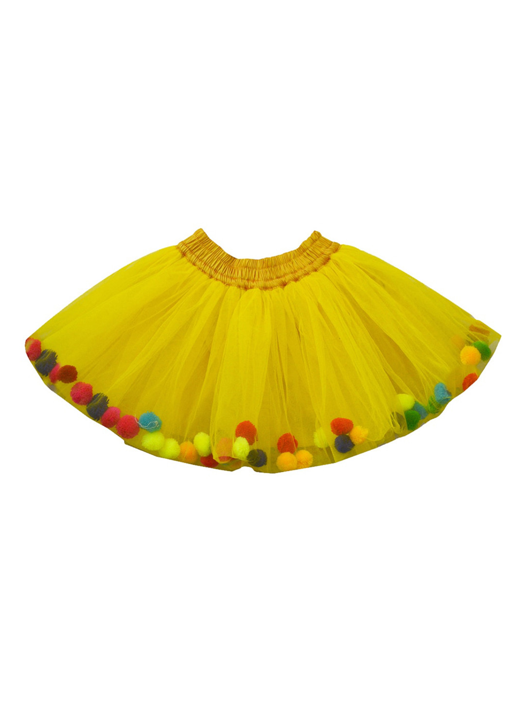 A.T.U.N. Girls Yellow Solid Flared Mini Tutu Skirt