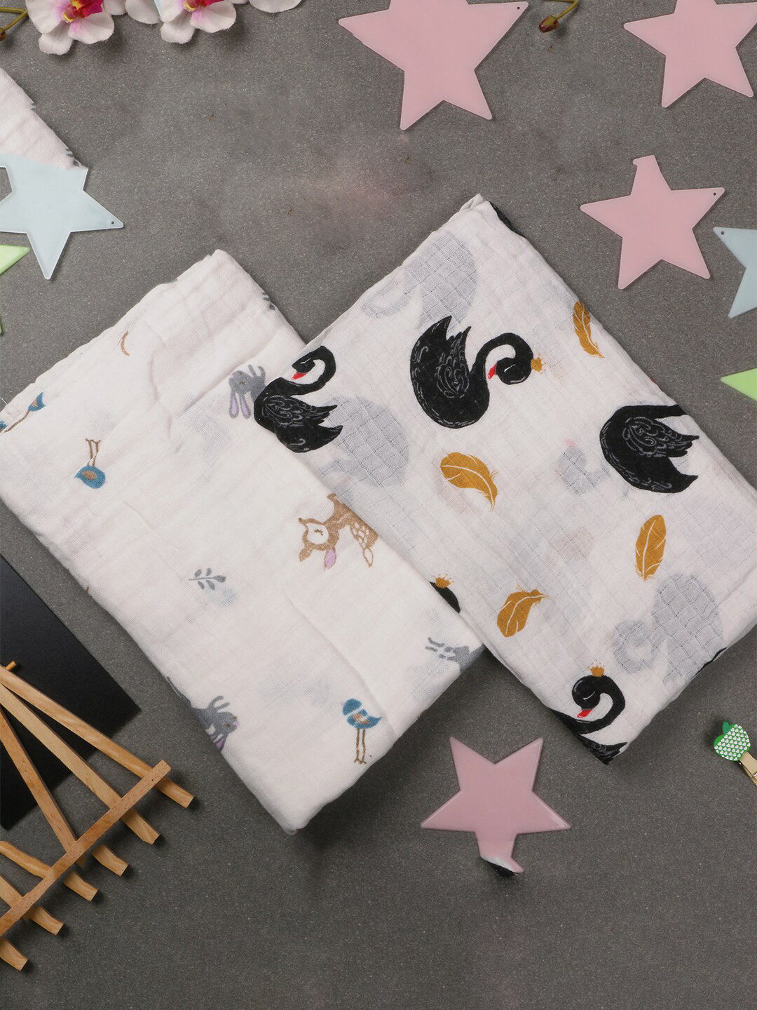 POKORY Kids Assorted Set of 2 Mild Winter 110 GSM Cotton Single Bed Blankets