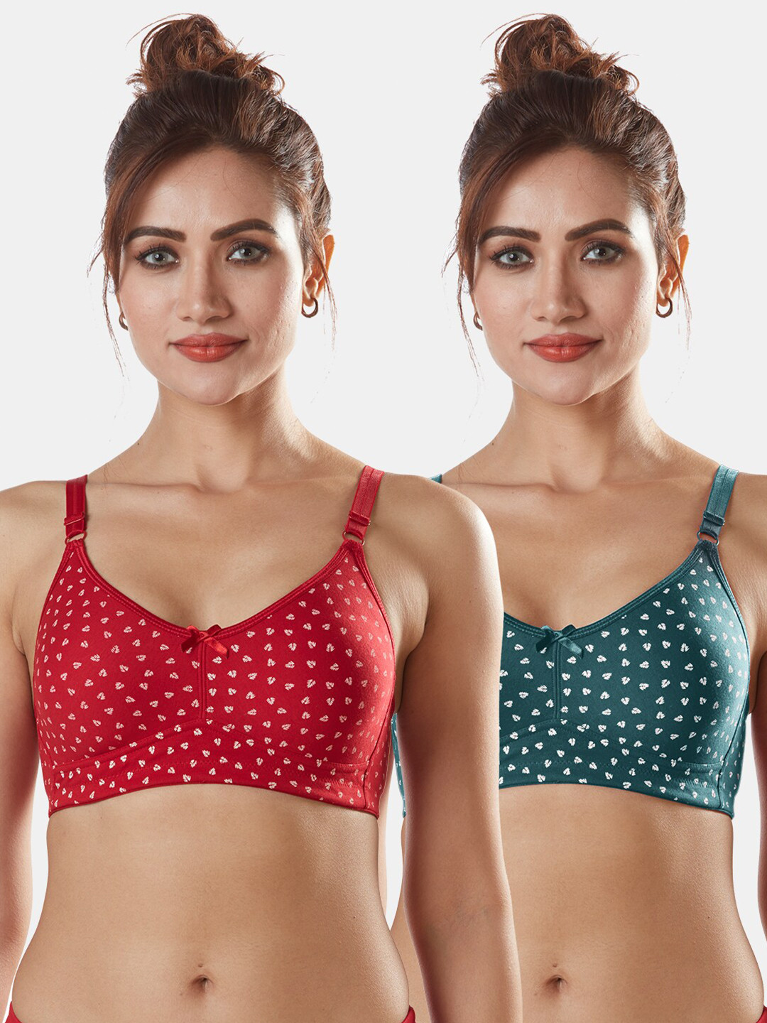 Sonari Women Assorted Non-padded Supper Support Printed Bra Set Of 2