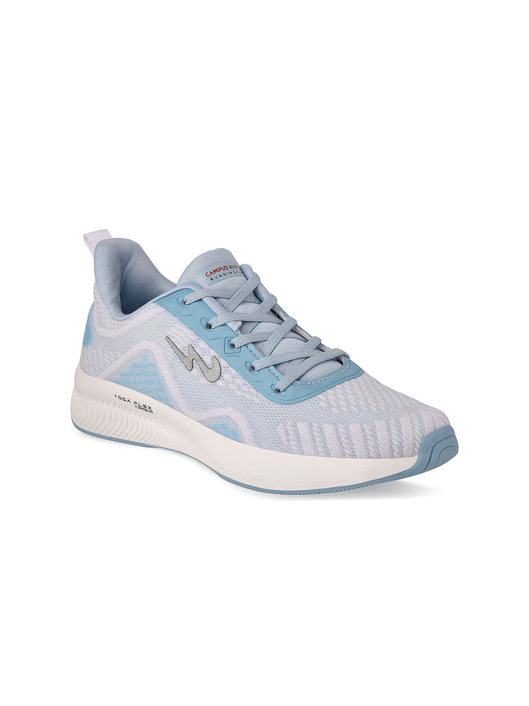 Campus Women SPRINKLE White & Blue Mesh Running Shoes