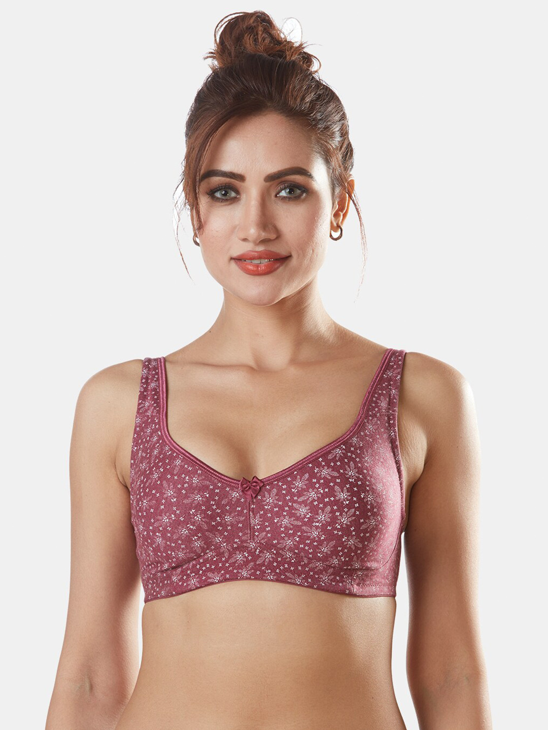 Sonari Maroon Floral Printed Everyday Bra