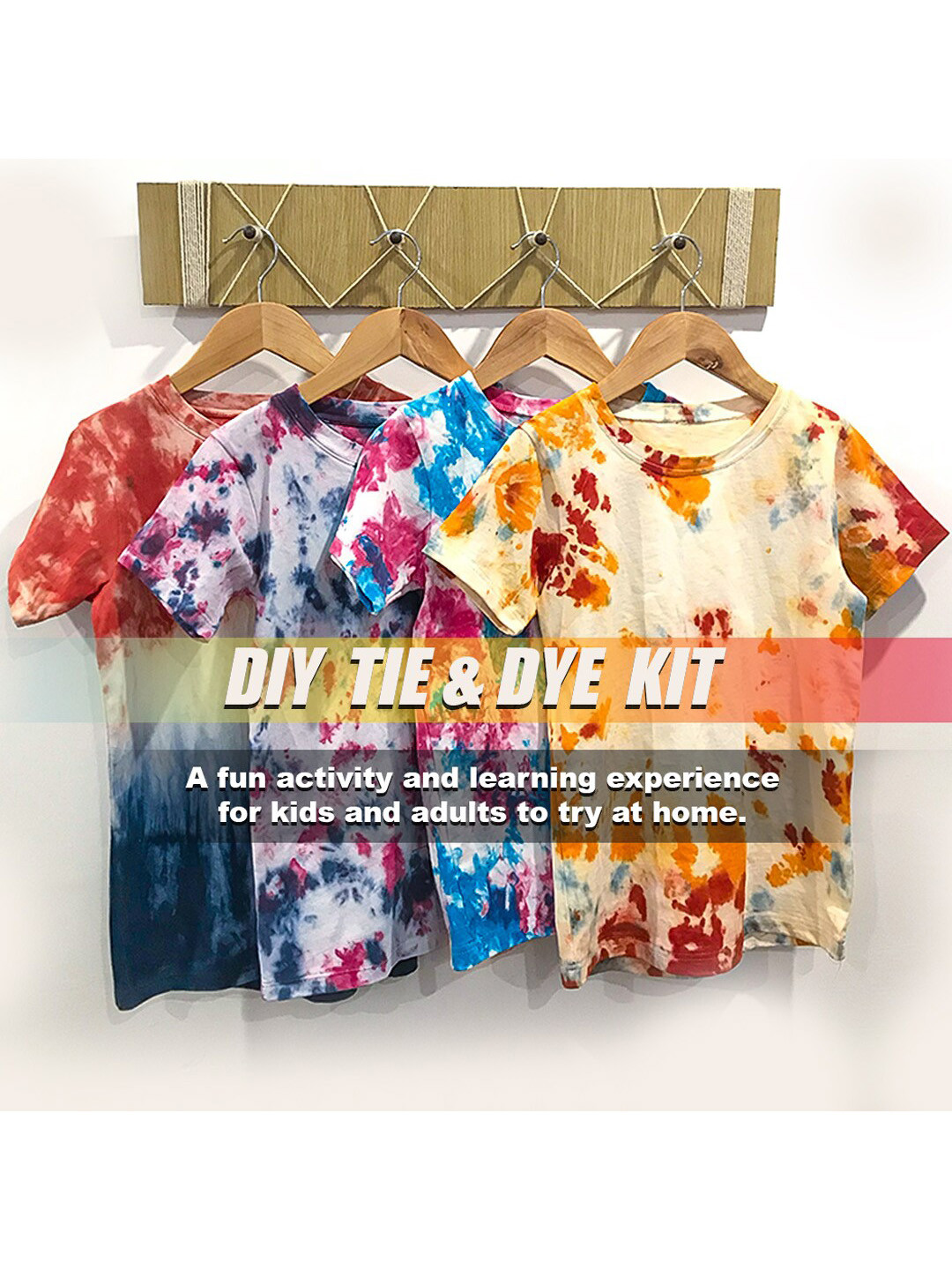 luyk Kids Oragne & Multicoloured  Tie & Dye DIY T-shirt Kit