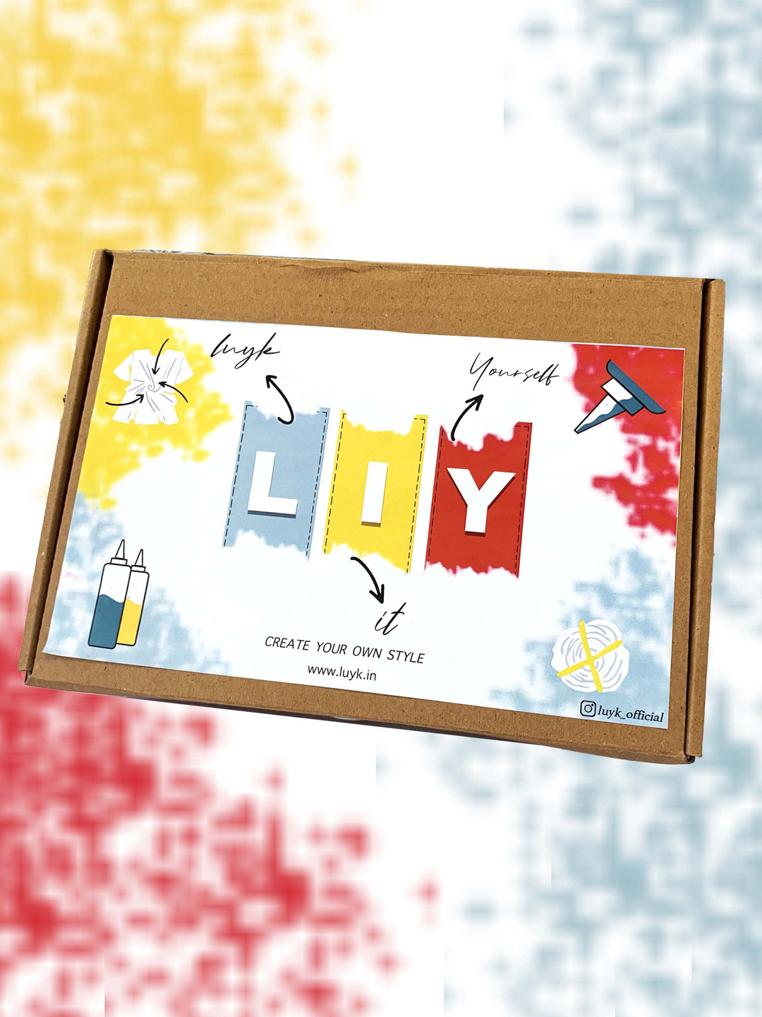 luyk Kids White & Blue Tie & Dye DIY Night Suit Kit