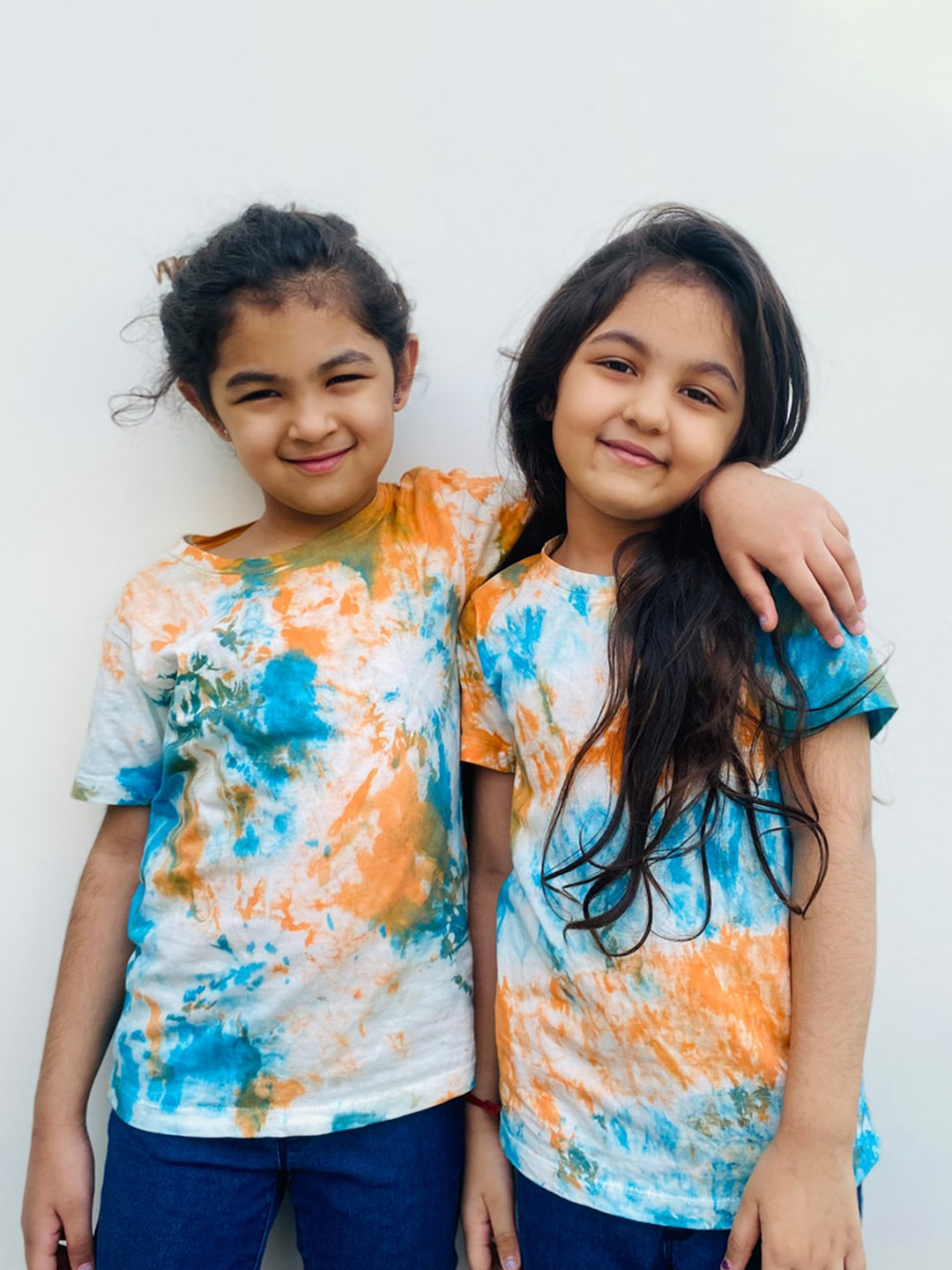 luyk Kids White & Blue Tie & Dye Pure Cotton DIY T-Shirt Kit