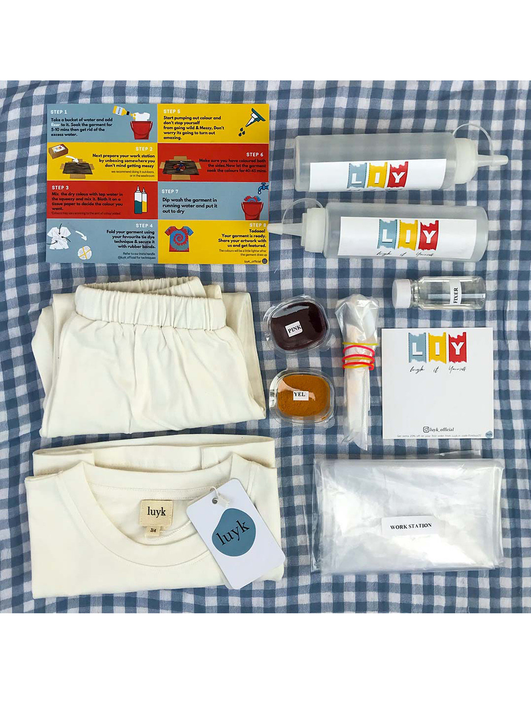 luyk Kids Tie & Dye DIY Night Suit Set 11-12 years