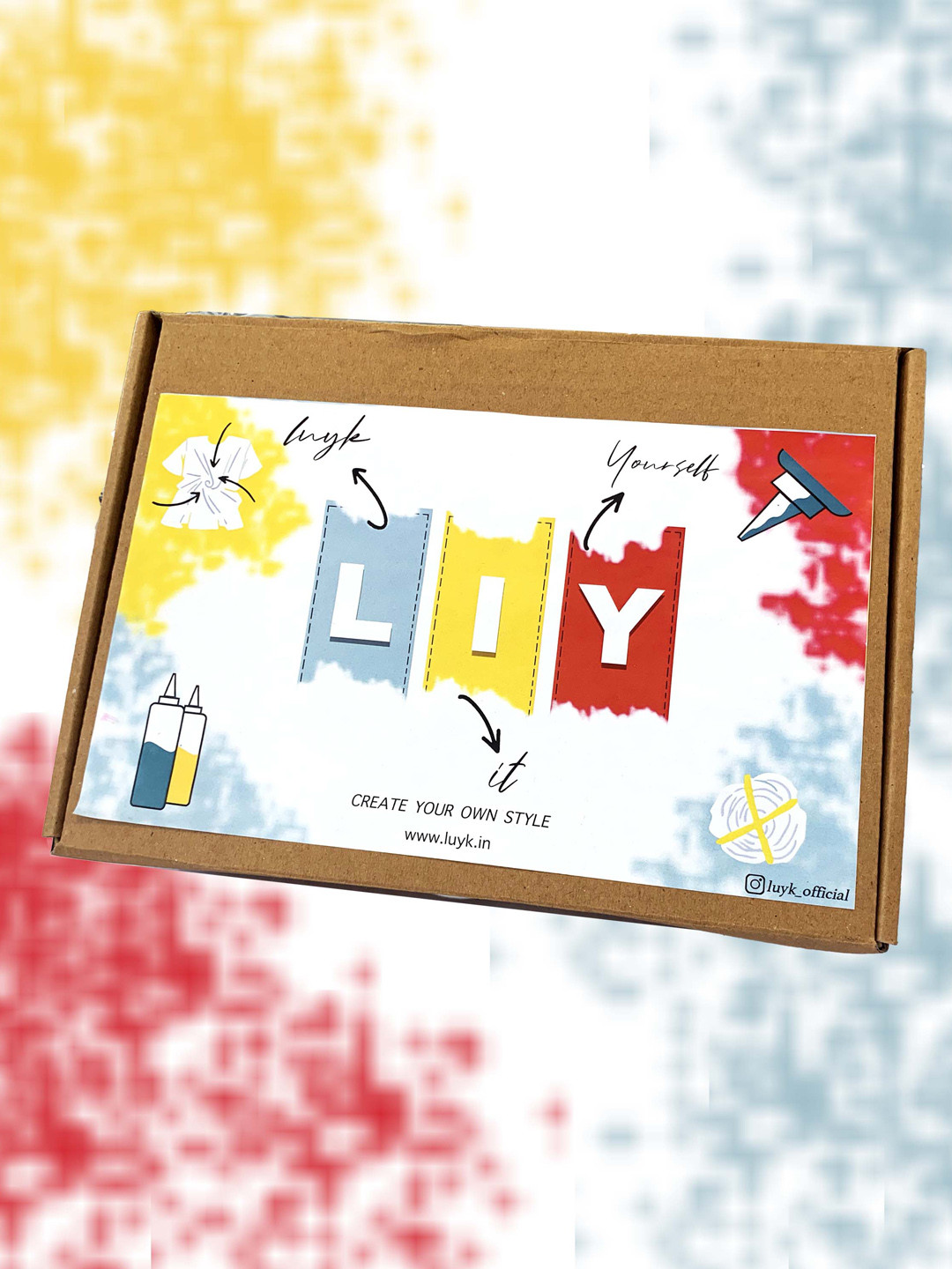 luyk Kids Navy Blue & Red Tie & Dye DIY Night Suit Set