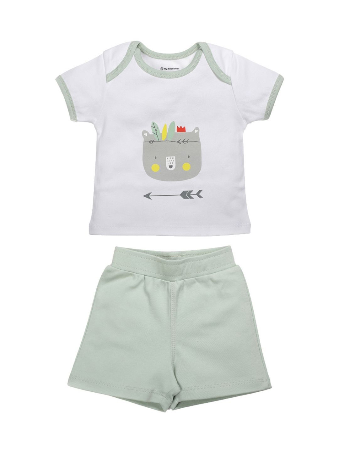 My Milestones Boys White Pure Cotton Co-Ords