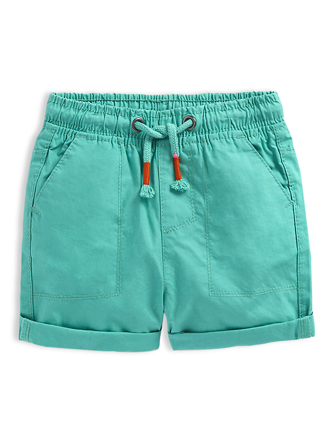 mothercare Infant Boys Green Solid High-Rise Pure Cotton Shorts