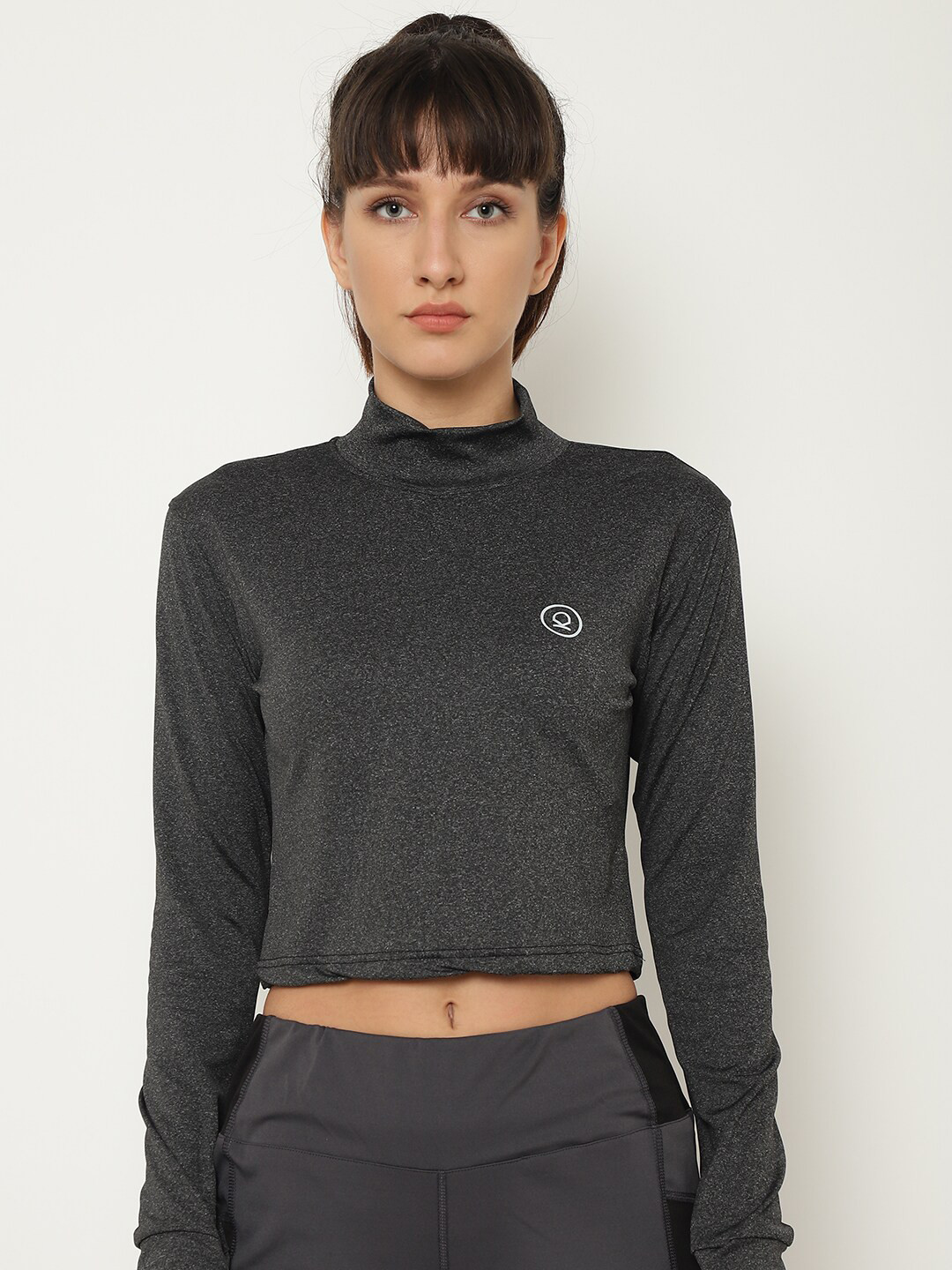 CHKOKKO Grey Crop Top