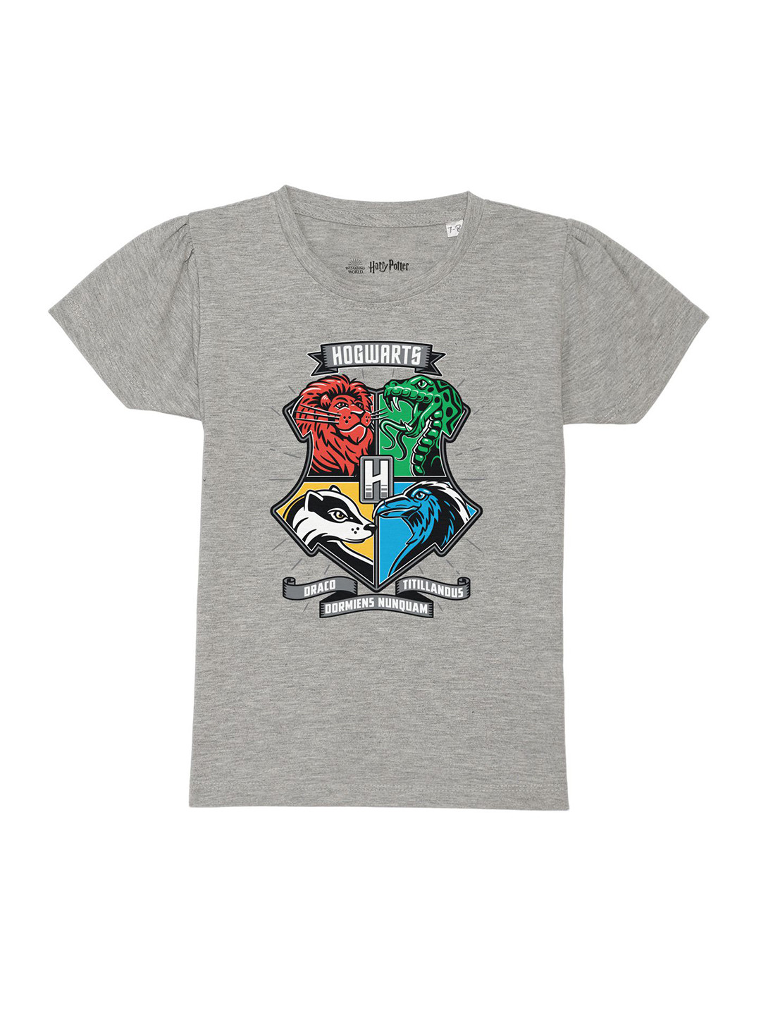 Harry Potter by Wear Your Mind Girls Grey Monochrome Cut Outs T-shirt