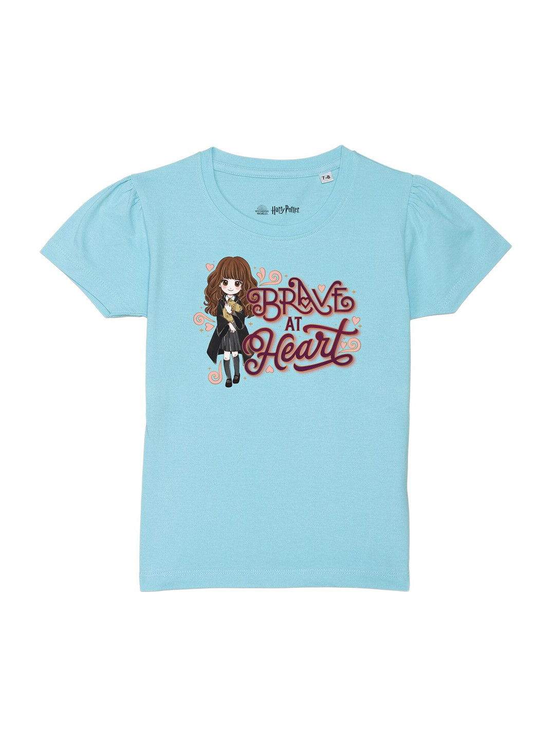 Harry Potter by Wear Your Mind Girls Blue & Maroon Cotton Round Neck T-shirt