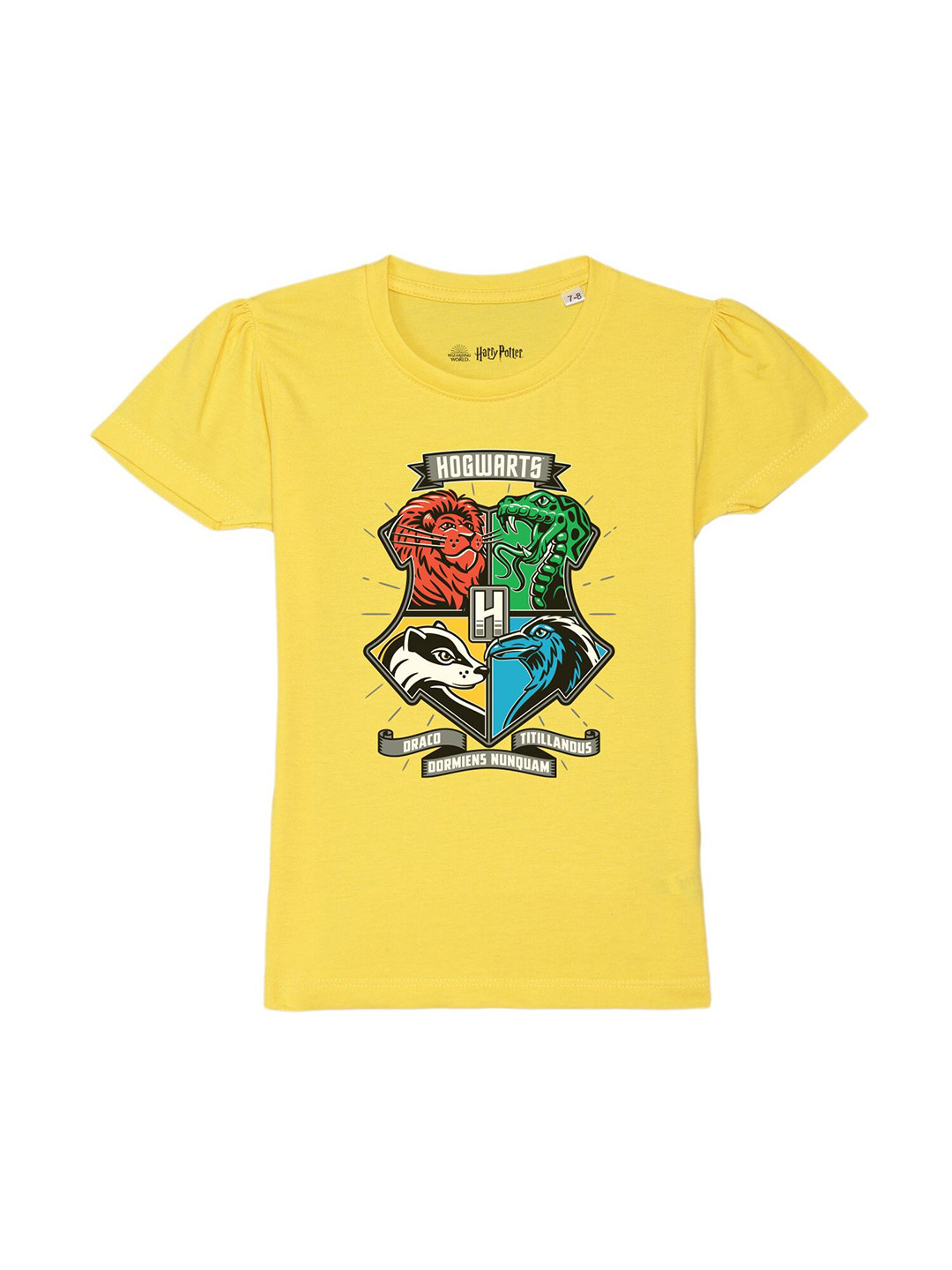 Harry Potter by Wear Your Mind Girls Yellow Colourblocked T-shirt