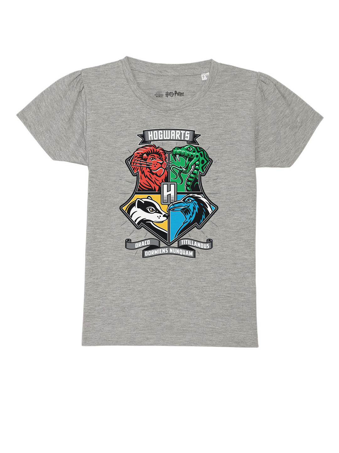 Harry Potter by Wear Your Mind Girls Grey Monochrome Cut Outs T-shirt