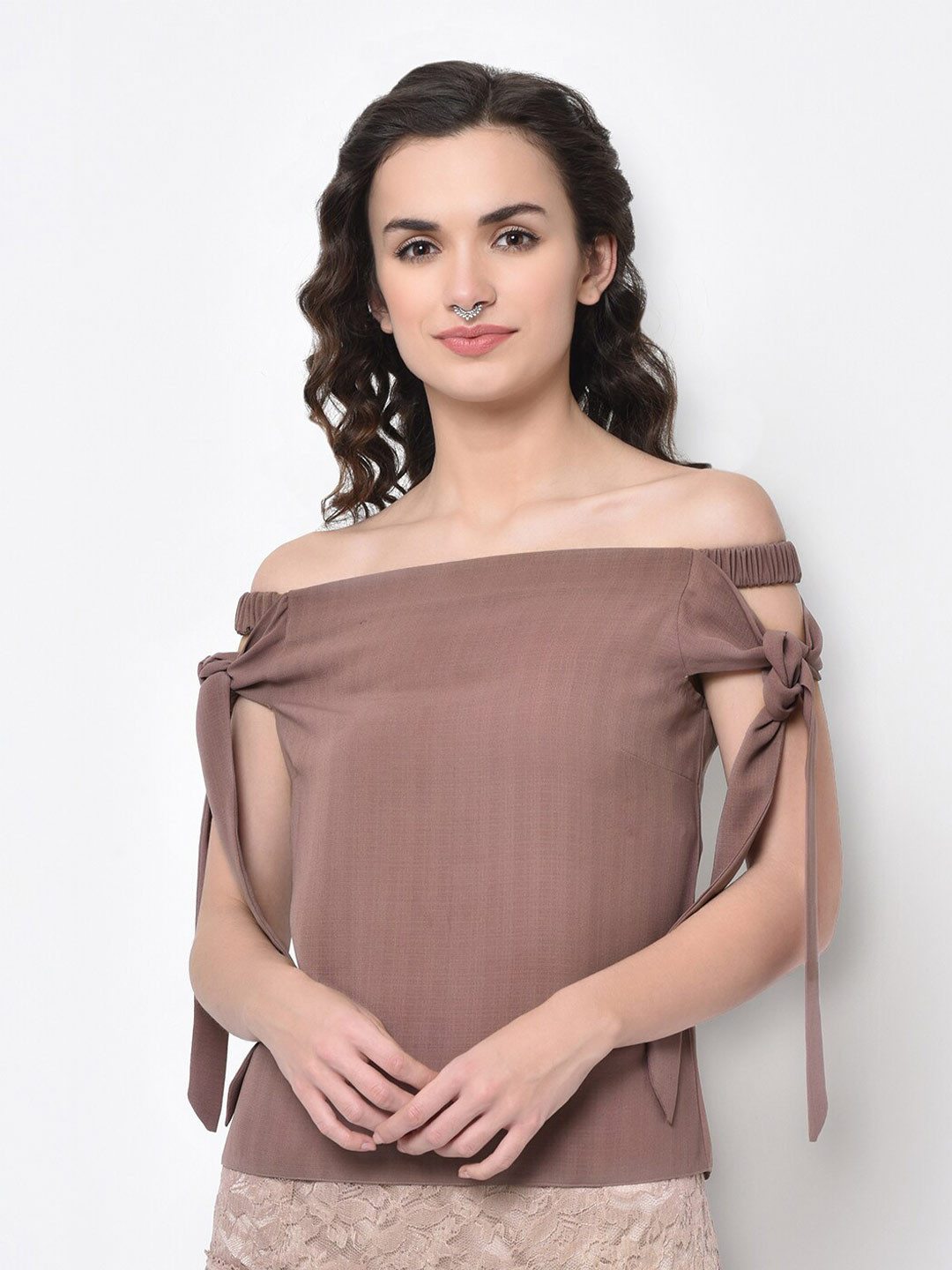 LELA Pink Off-Shoulder Top