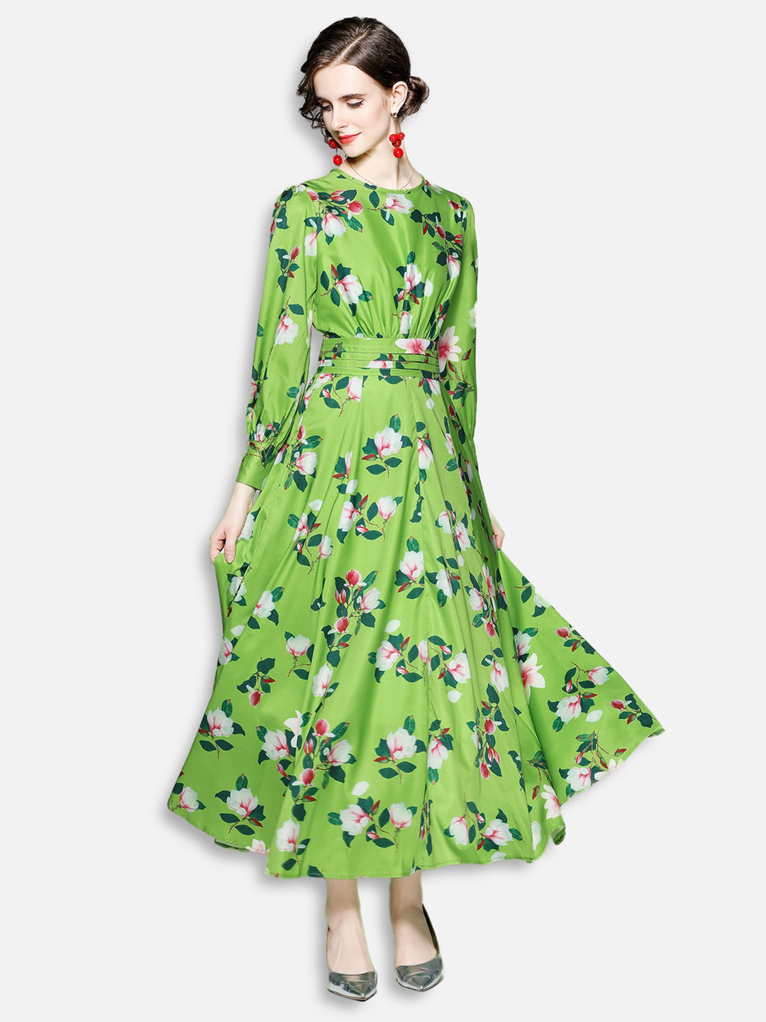 JC Collection Green Floral Maxi Dress