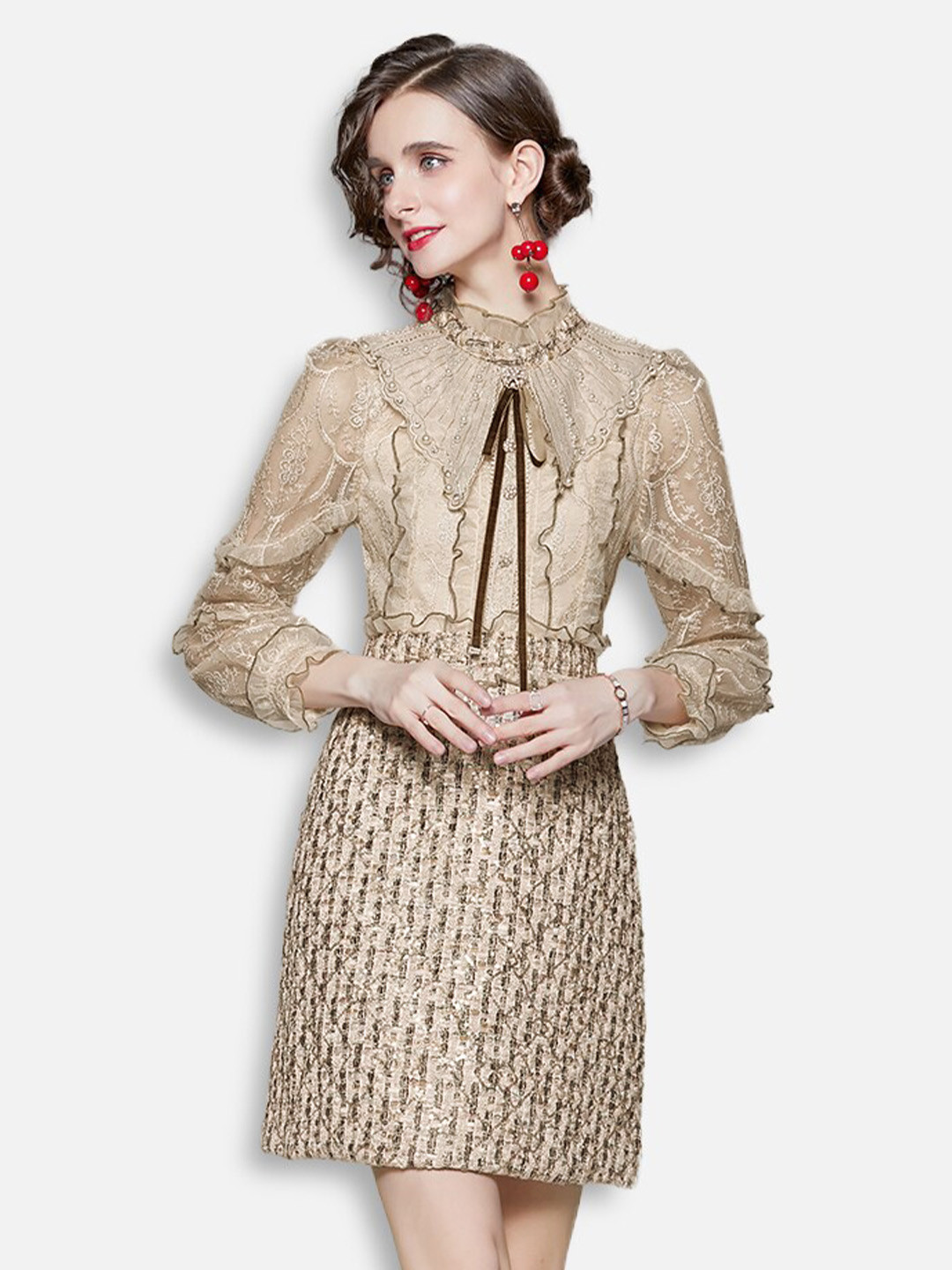 JC Collection Beige Mini Dress